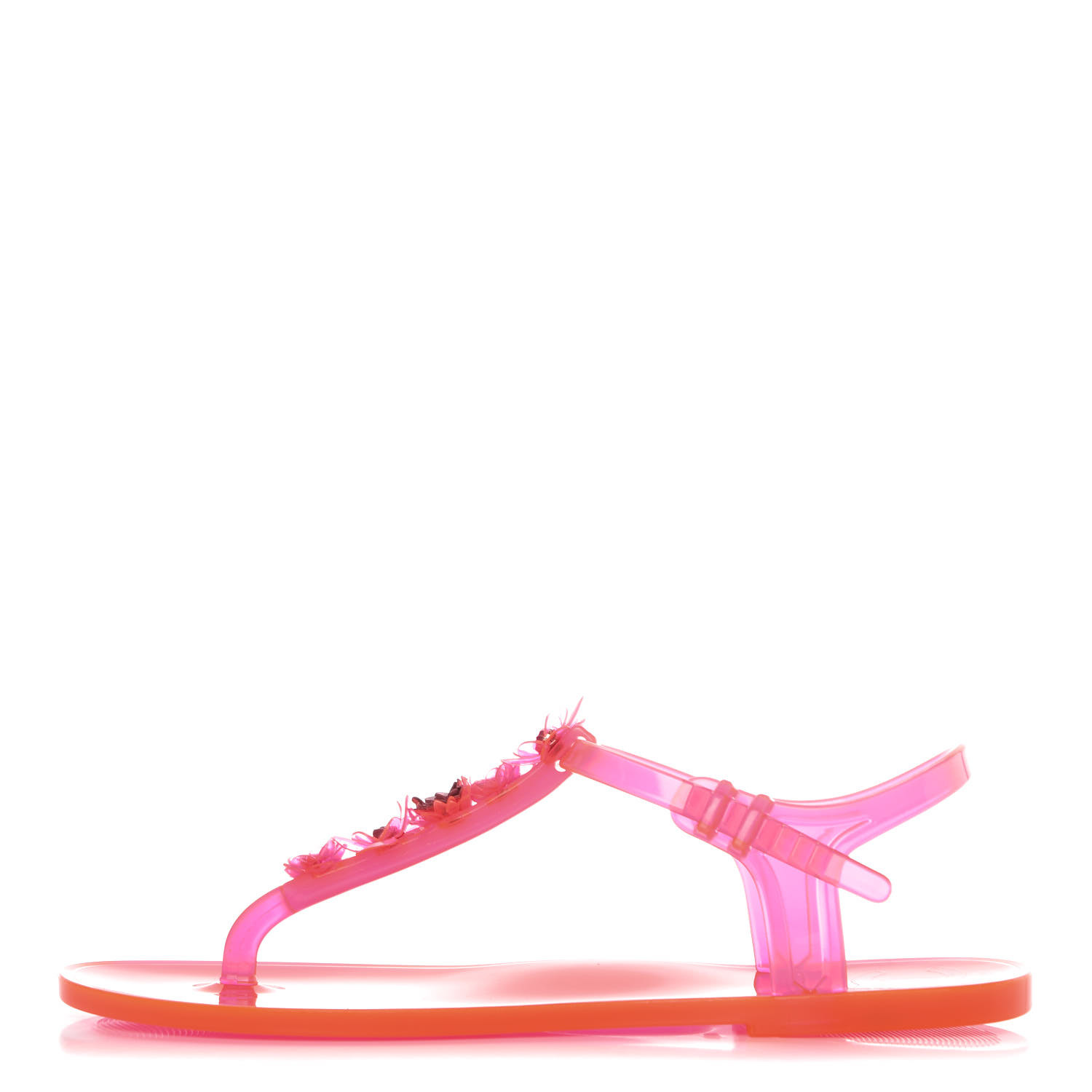 chanel pink jelly sandals