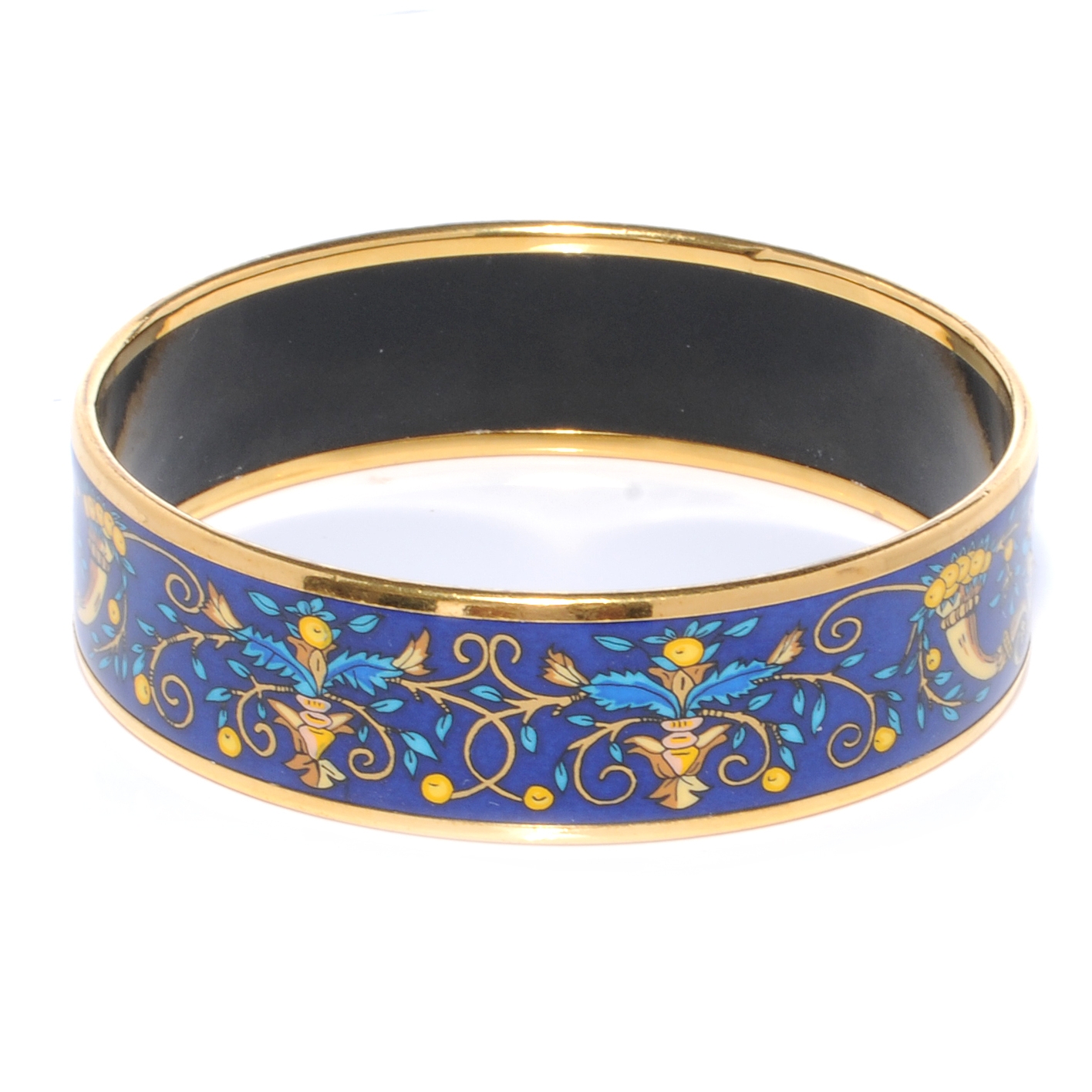 HERMES Enamel Printed Wide Bracelet 65 40677 | FASHIONPHILE