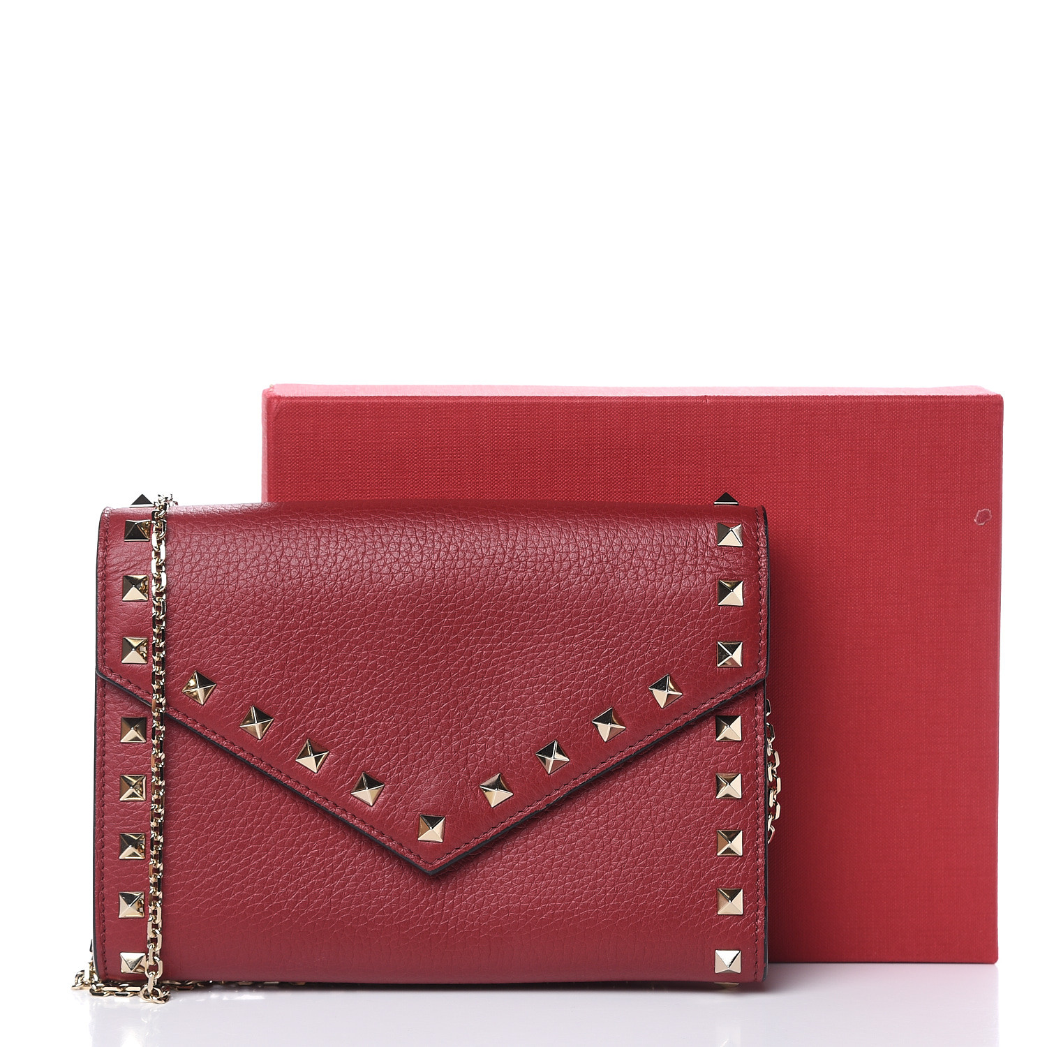 valentino rockstud envelope wallet on chain