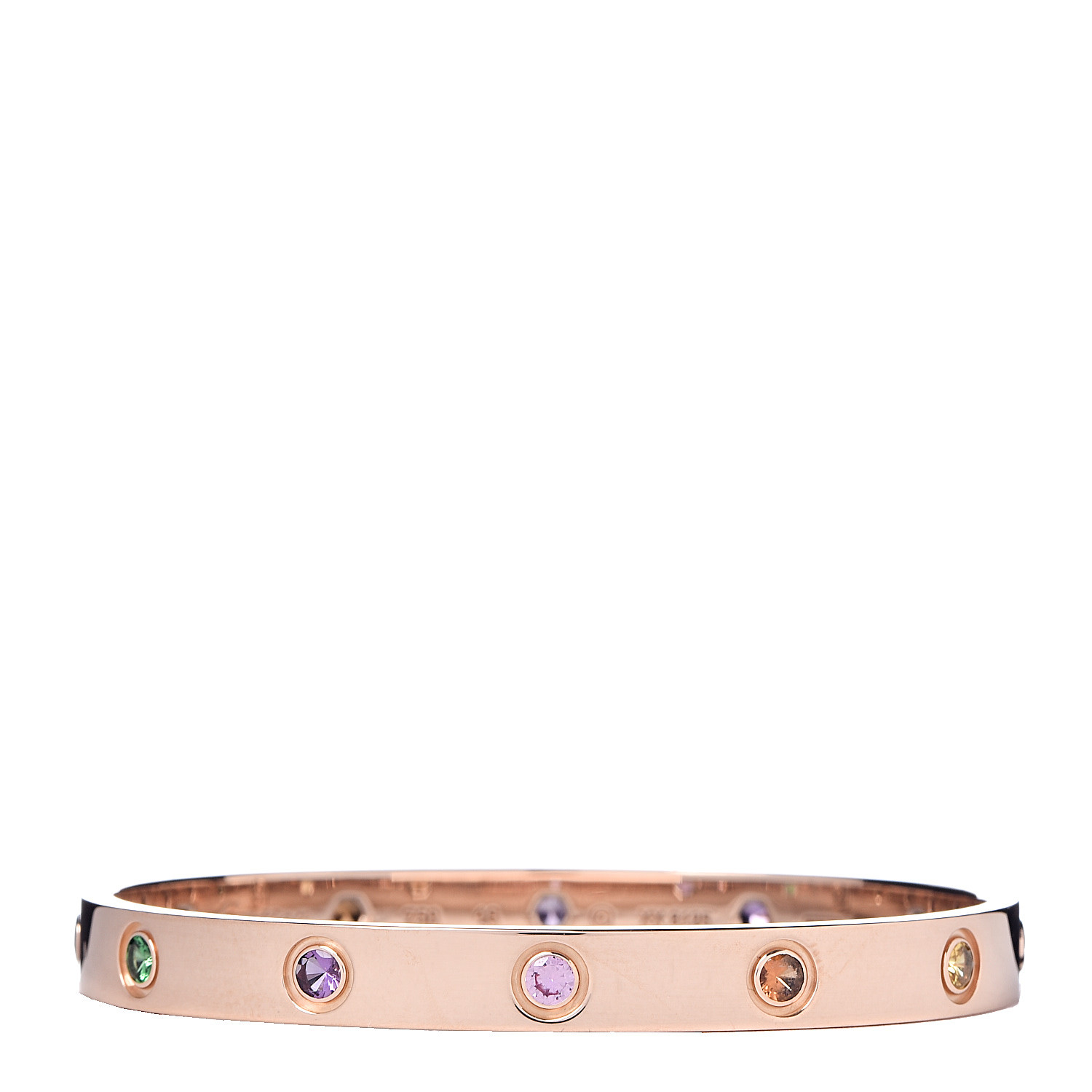 cartier love bracelet pink gold sapphires garnets amethysts