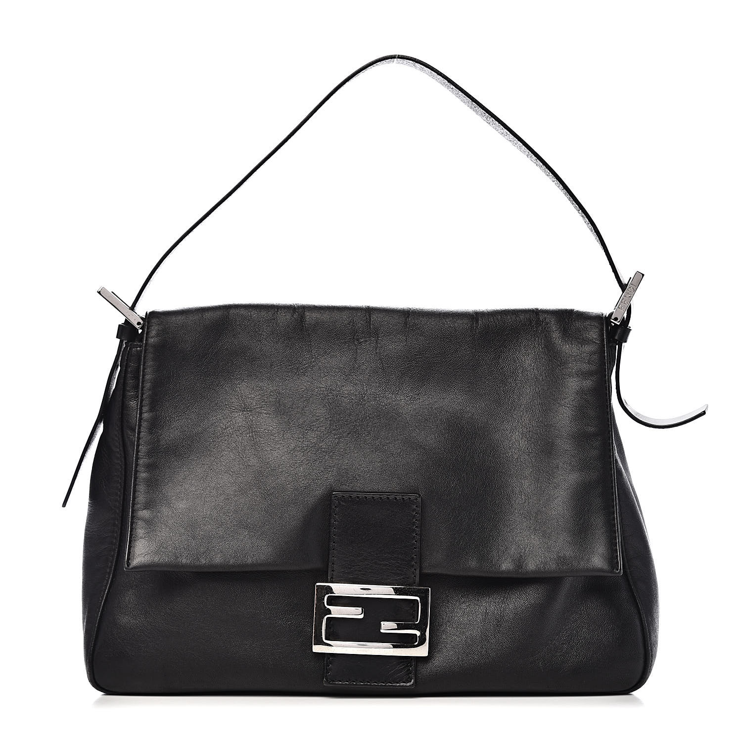 FENDI Calfskin Forever Big Mama Baguette Black 528757