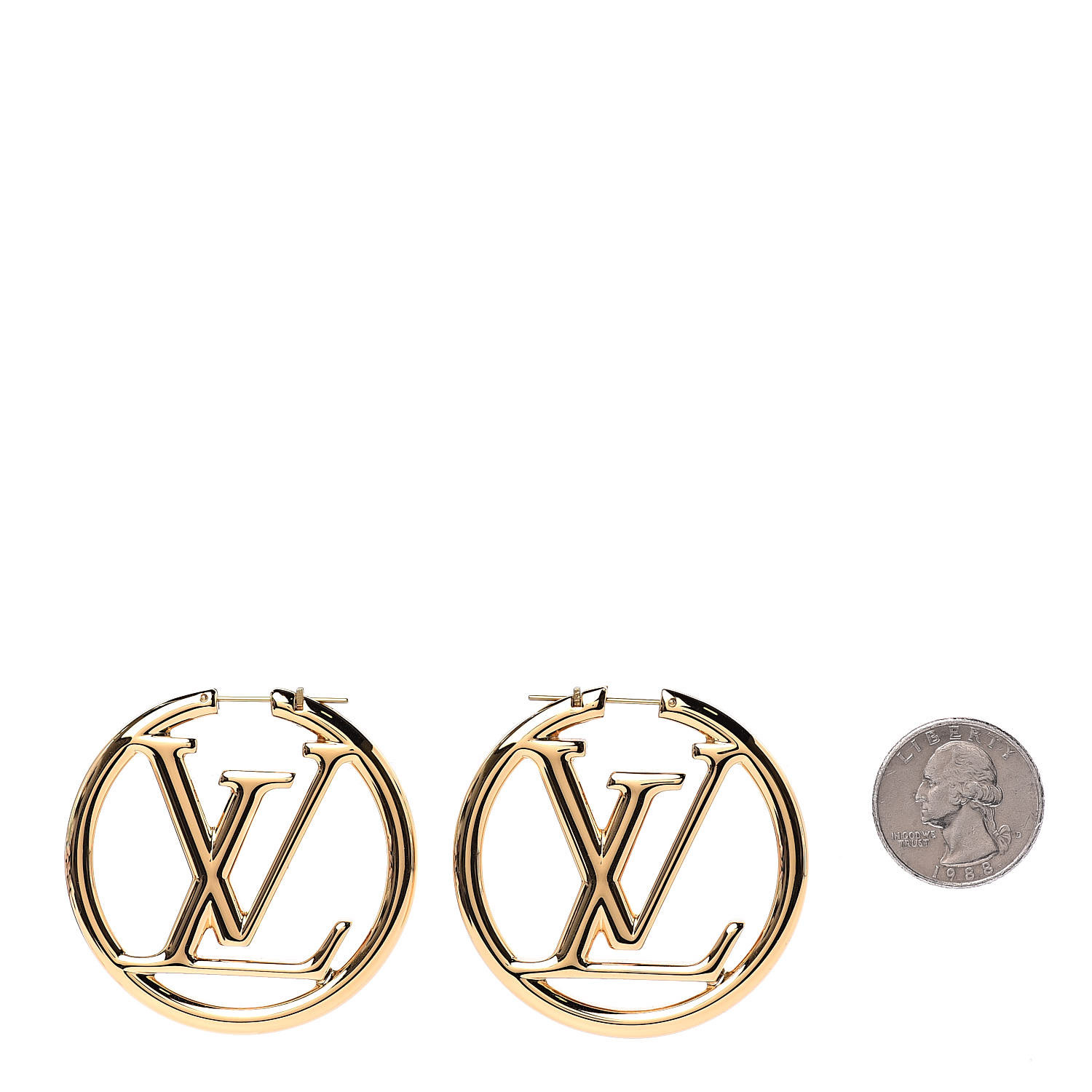 Louis Vuitton 2000s Charm Silver Hoop Earrings · INTO