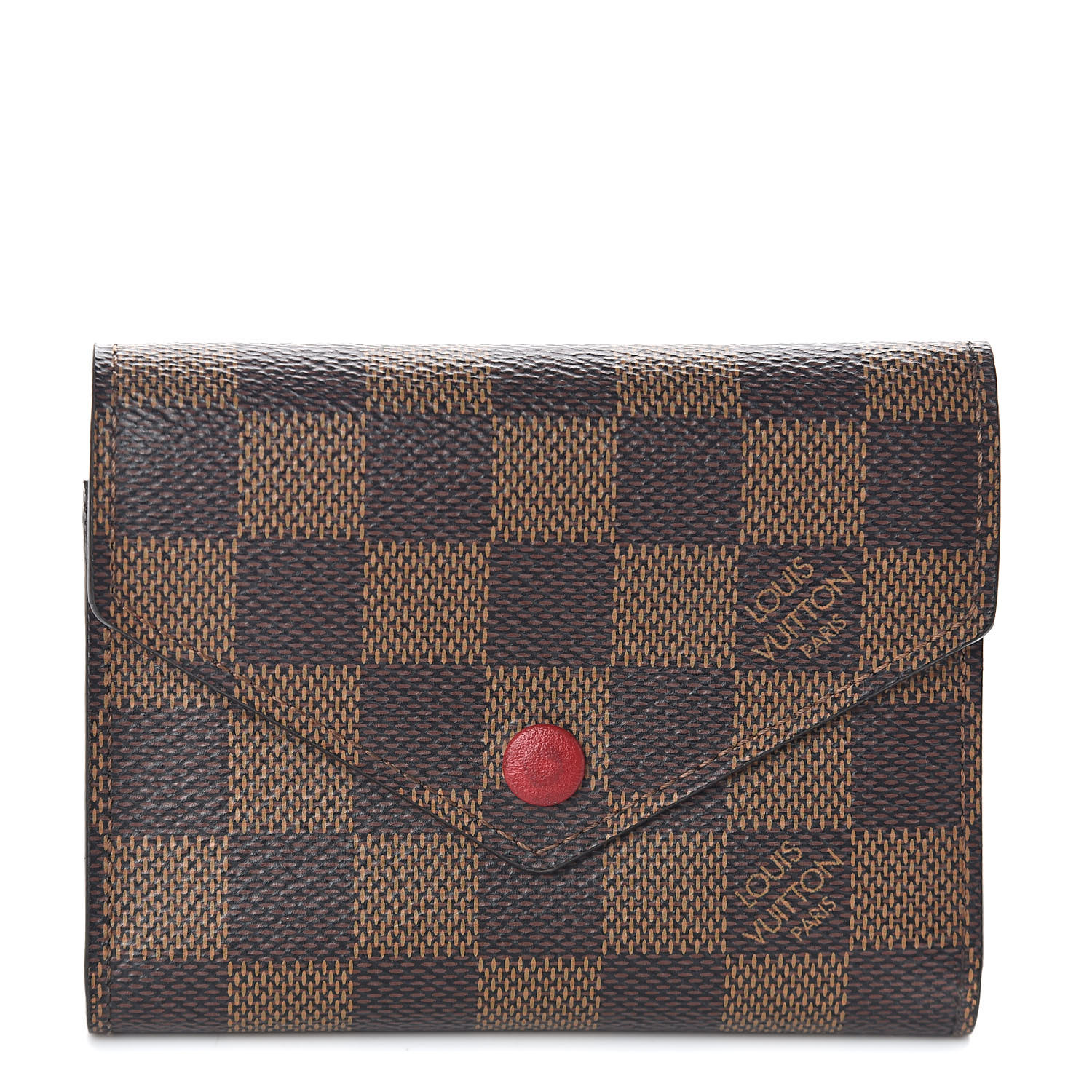 Louis Vuitton Victorine Wallet Damier Ebene Embroidery Brown