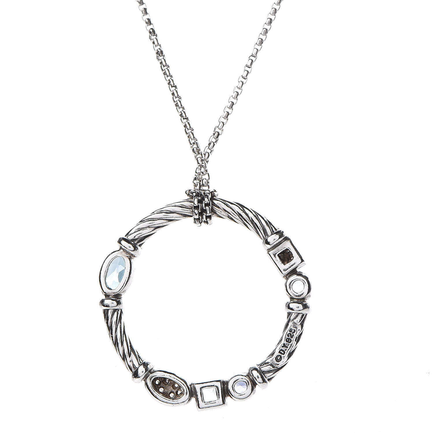 DAVID YURMAN Sterling Silver Diamond Blue Topaz Hampton Blue Topaz