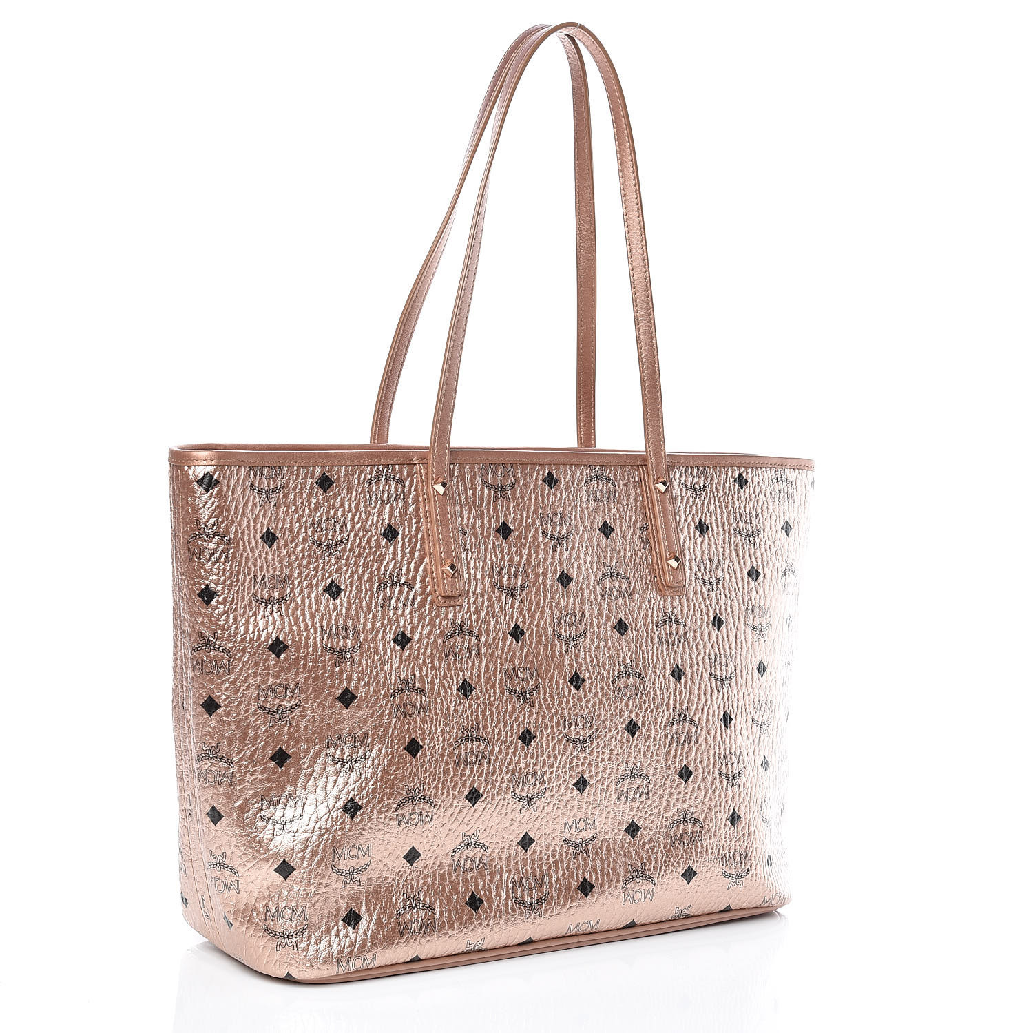 mcm iridescent medium shopper tote