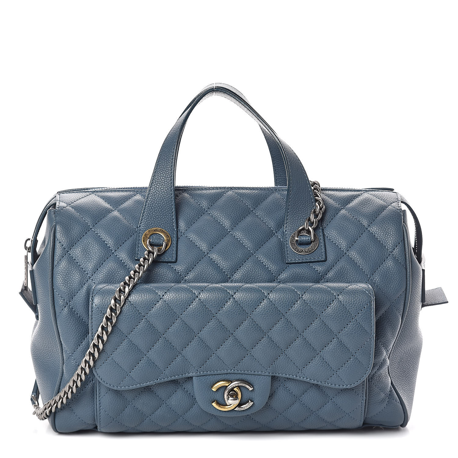 chanel quilted bowling bag