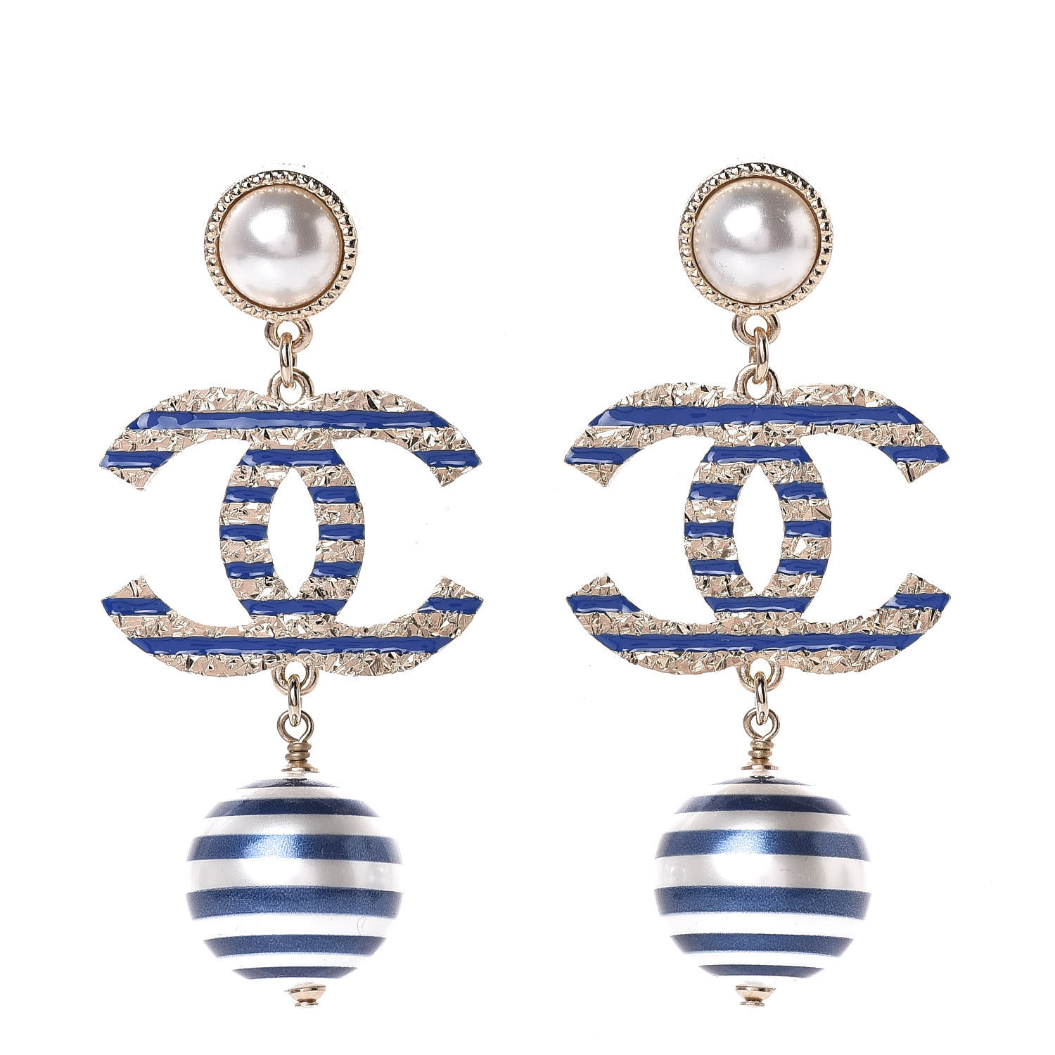 chanel earrings blue