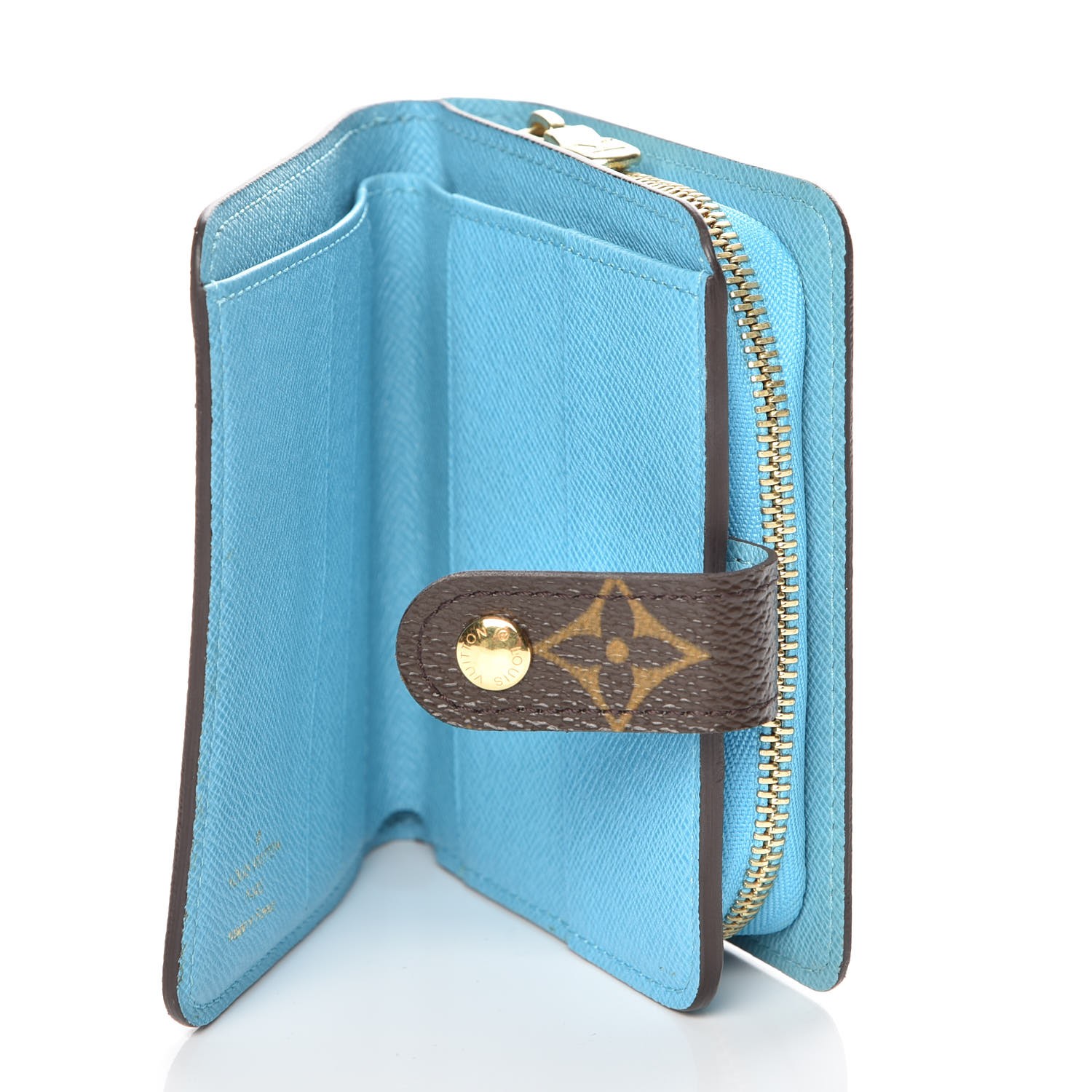 Louis Vuitton Monogram Groom Compact Zip Wallet Blue 228641 2443