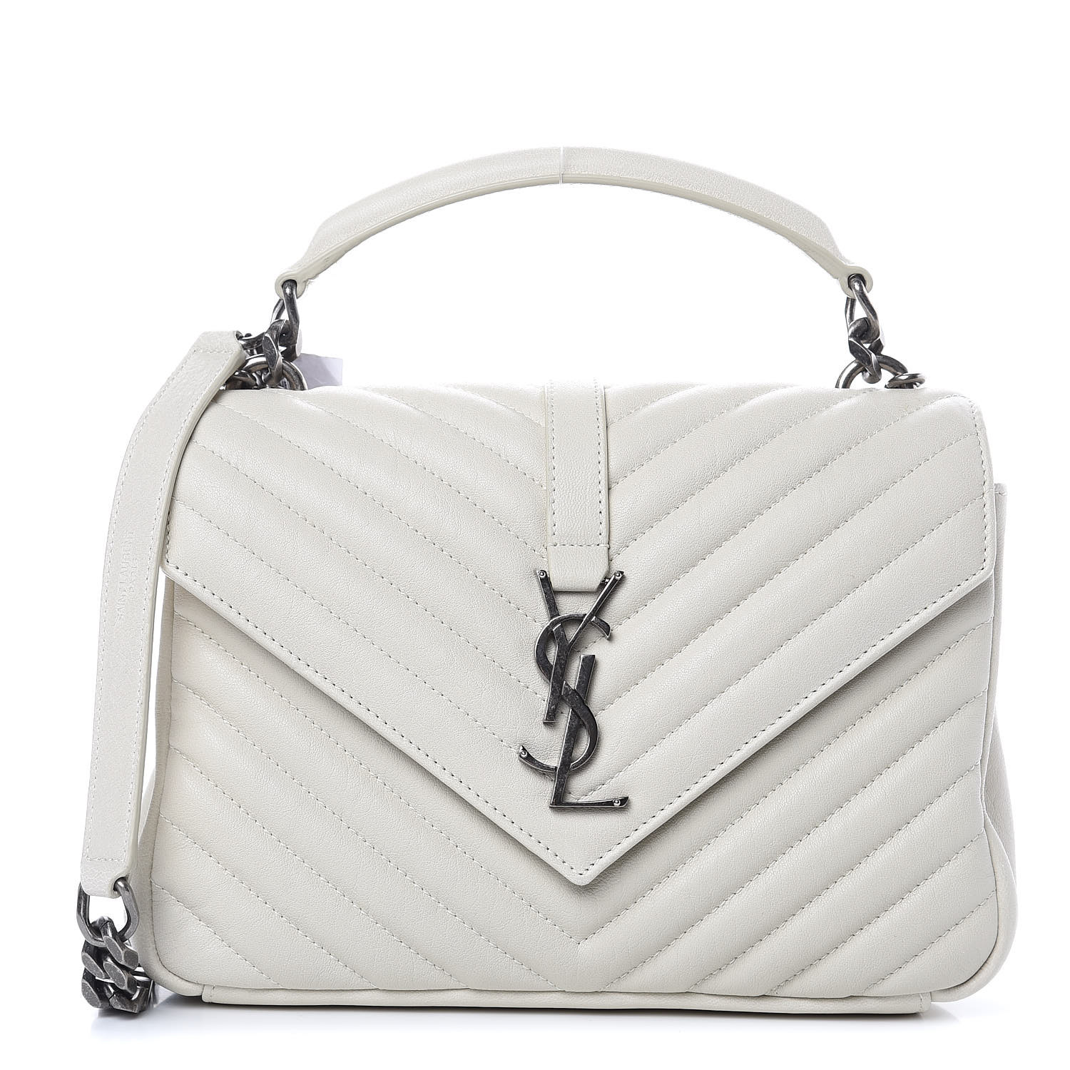 ysl white college bag