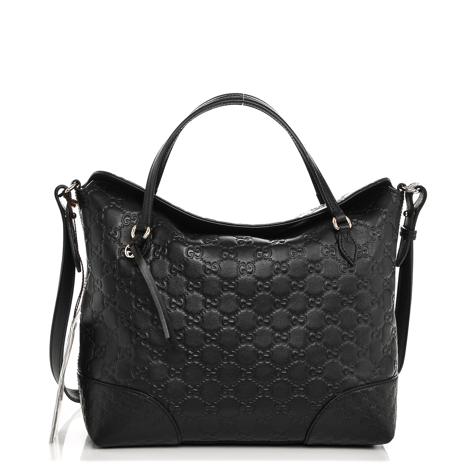 GUCCI Guccissima Medium Bree Top Handle Bag Black 183980