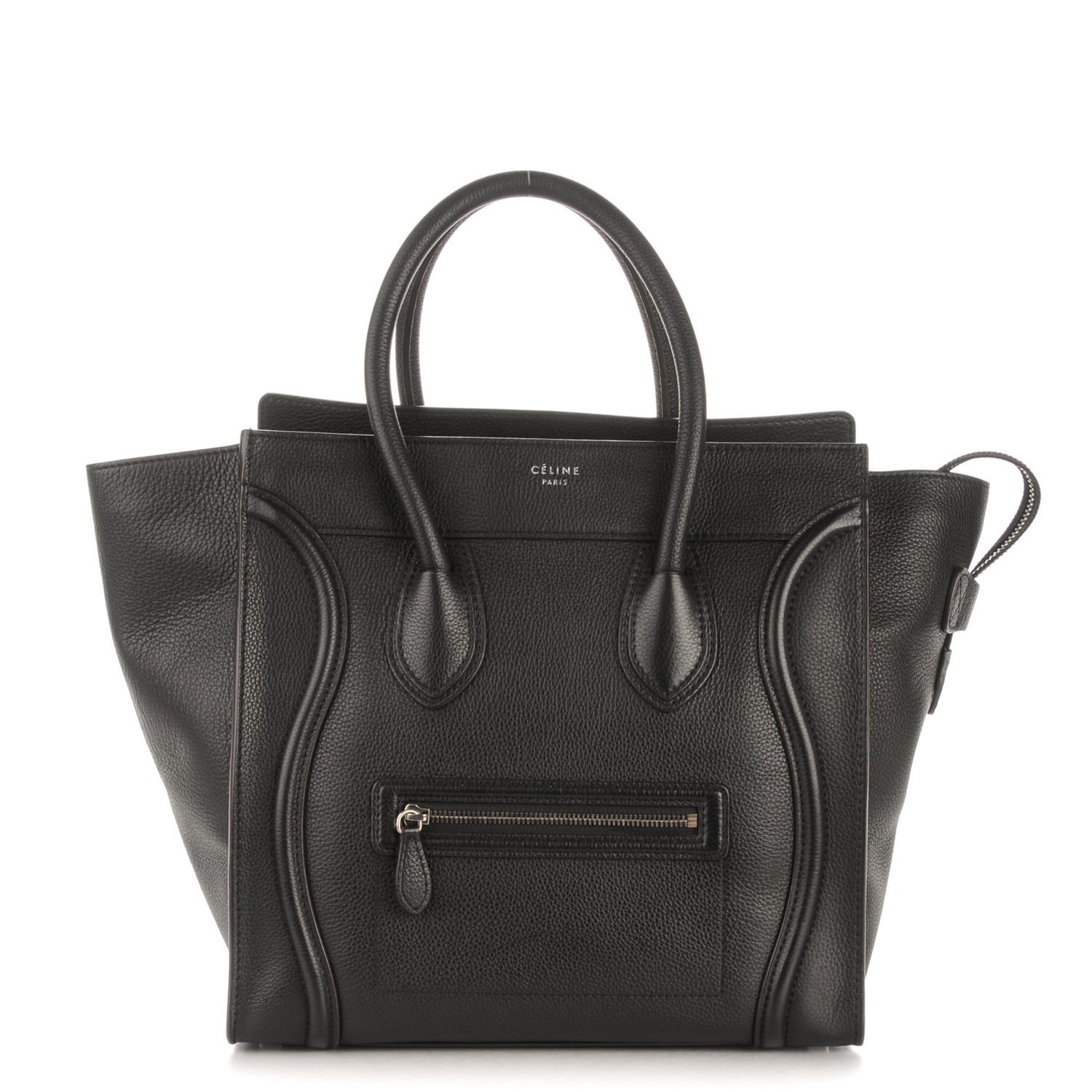 celine drummed calfskin mini luggage black