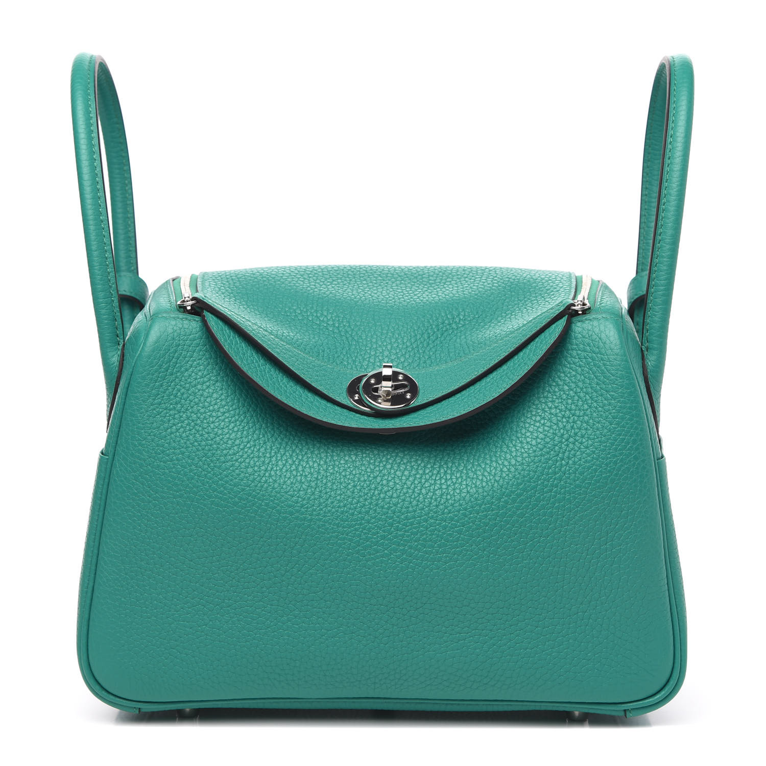 HERMES Taurillon Clemence Lindy 26 Blue Paon 630855 | FASHIONPHILE