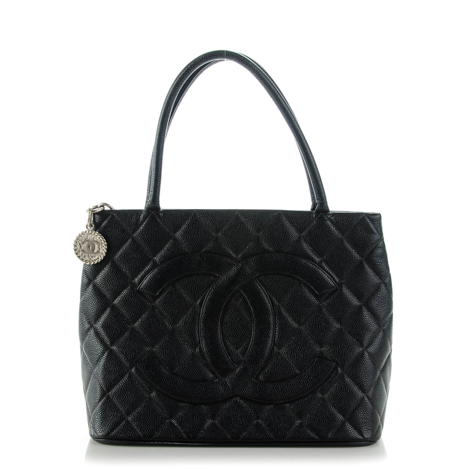 CHANEL Caviar Quilted Medallion Tote Black 129442