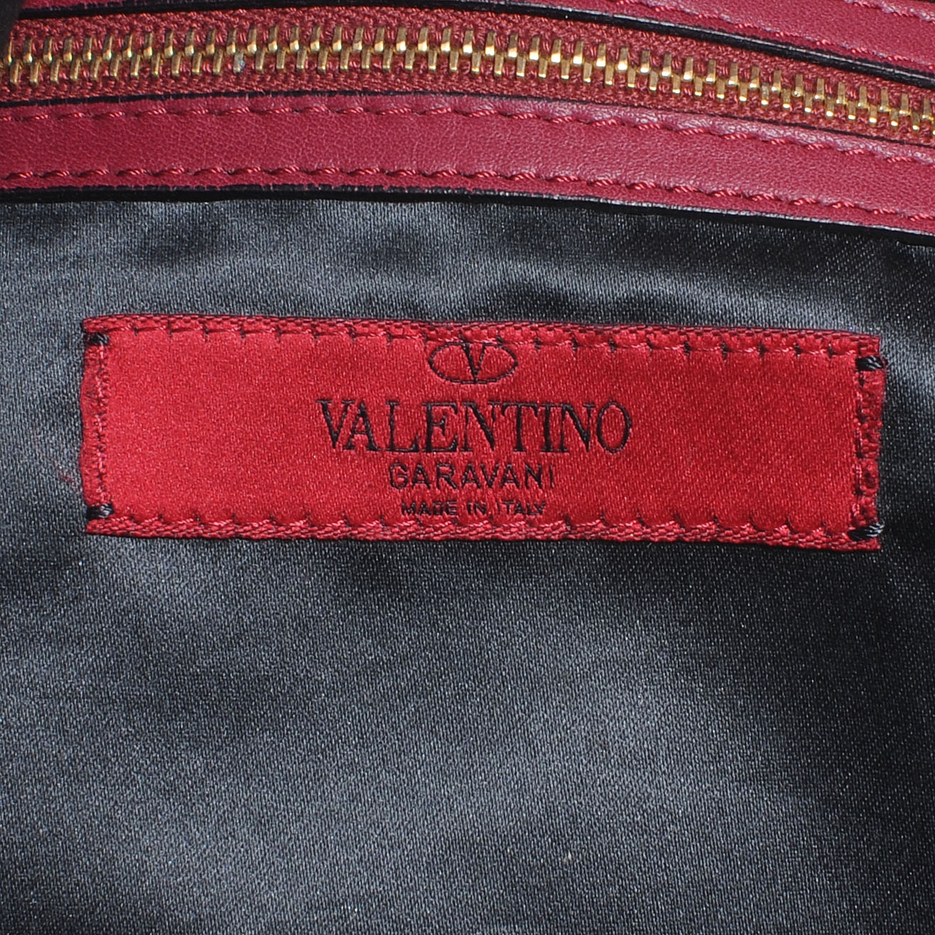 VALENTINO Leather 360 Bow Hobo Burgundy 49591