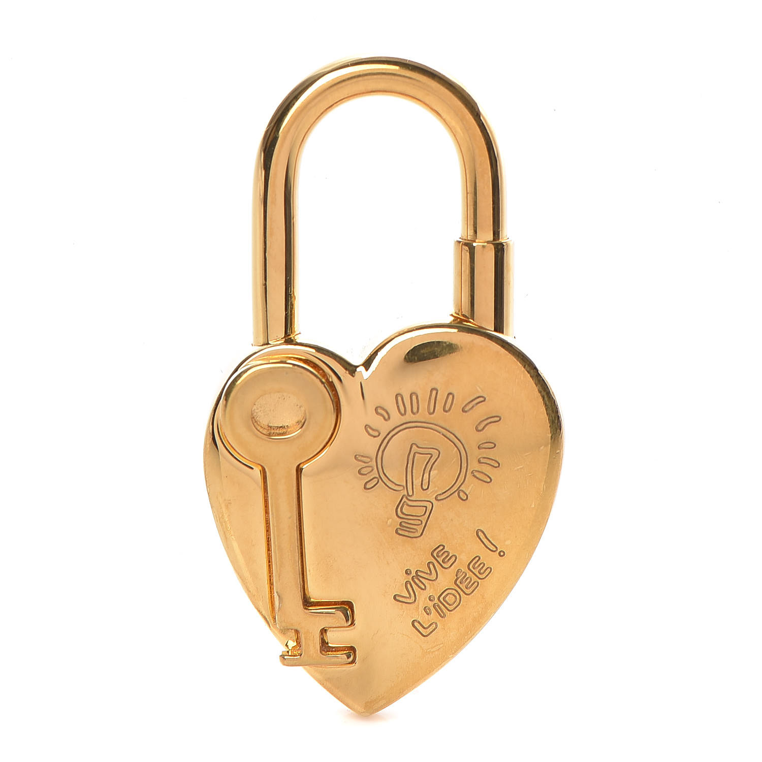 HERMES Annee De La Fantaisie Heart Cadena Lock Gold 477850 | FASHIONPHILE