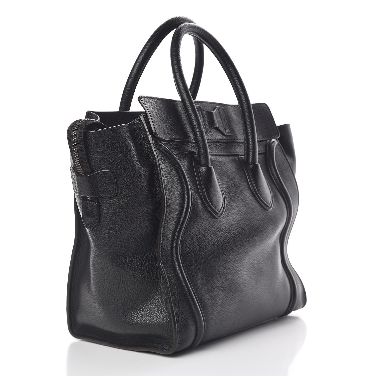 celine drummed calfskin mini luggage black