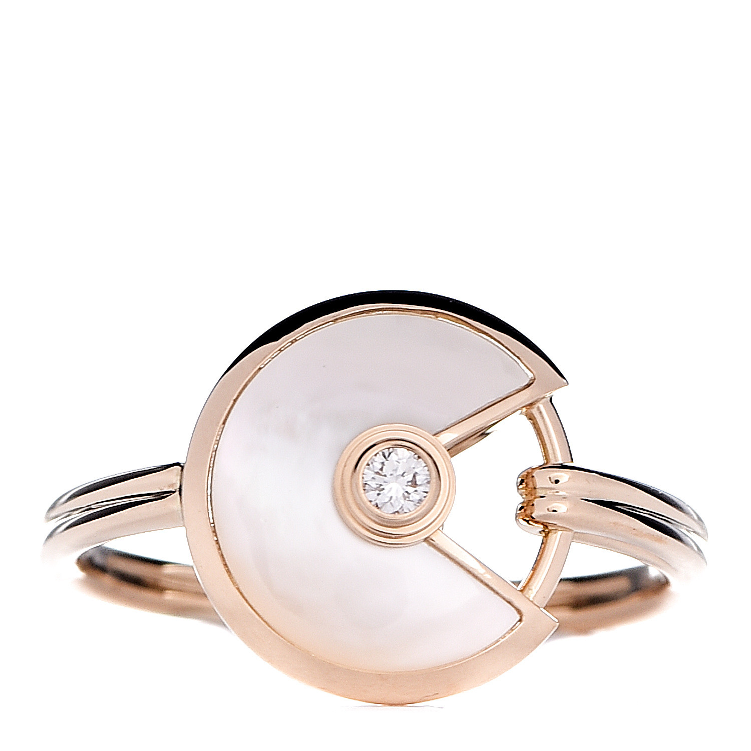 cartier diamond and mother of pearl ring
