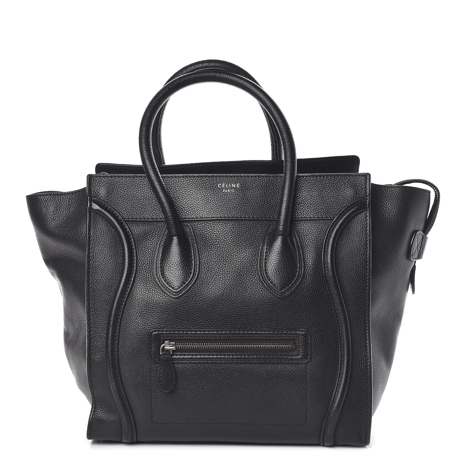 celine drummed calfskin mini luggage black