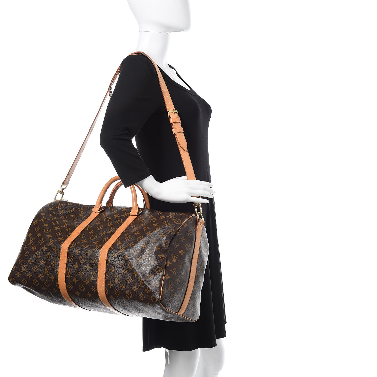 louis vuitton keepall bandouliere monogram mesh 50 black