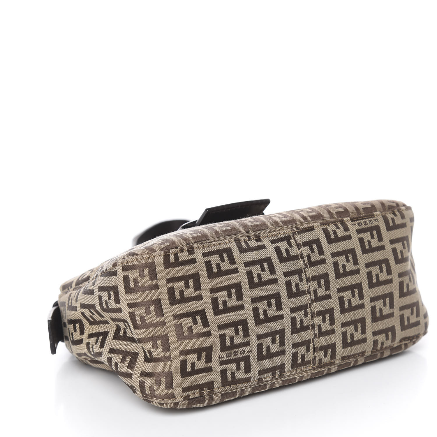 FENDI Zucchino Mini Shoulder Bag Dark Brown 602958 | FASHIONPHILE