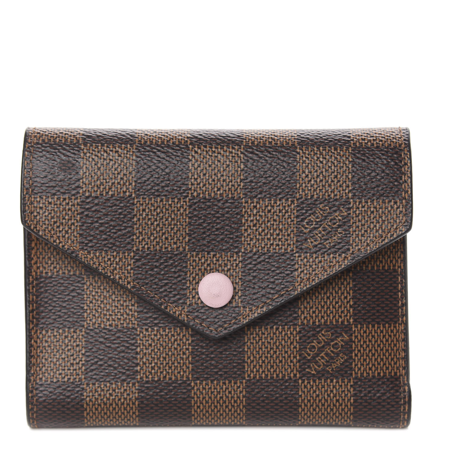 Louis Vuitton Victorine Wallet Damier Ebene Embroidery Brown