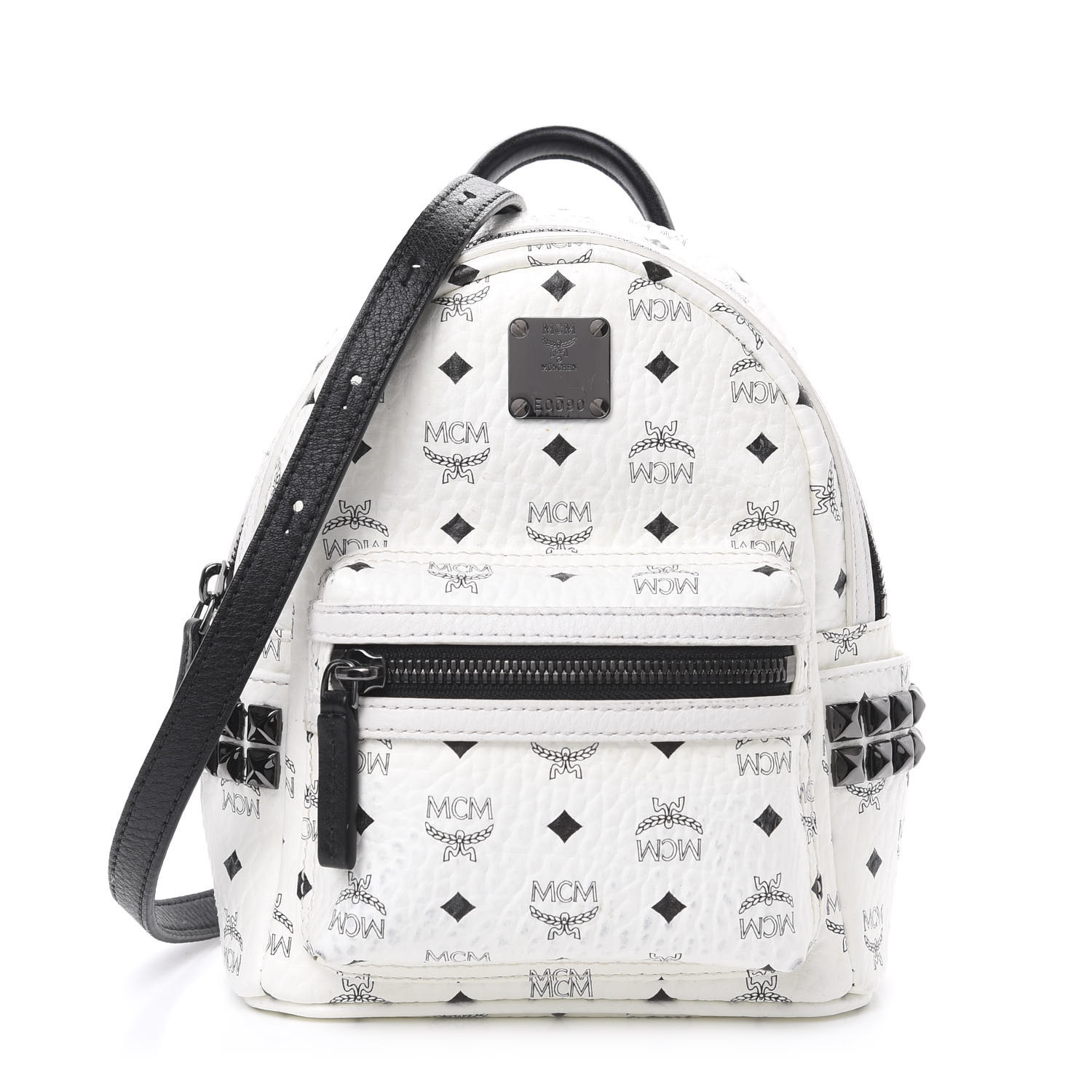 Mcm Visetos Side Stud X Mini Stark Bebe Boo Backpack White Fashionphile