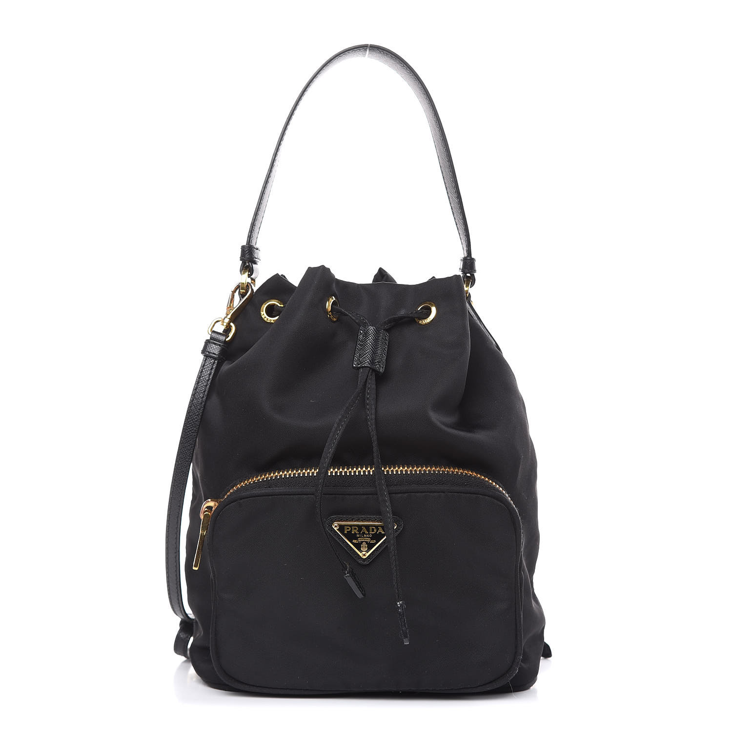 prada tessuto mini bucket bag