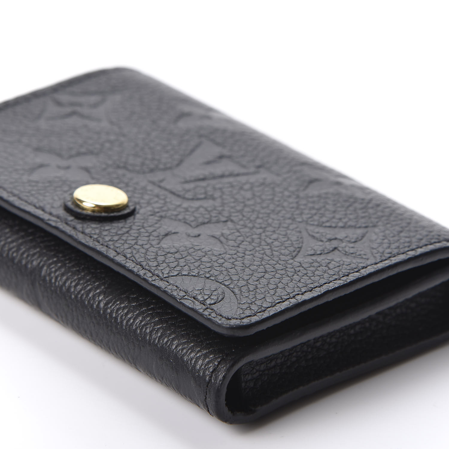小艾二手Louis Vuitton 路易威登LV M58456 黑色壓紋皮革卡片夾信用卡夾名片夾免運