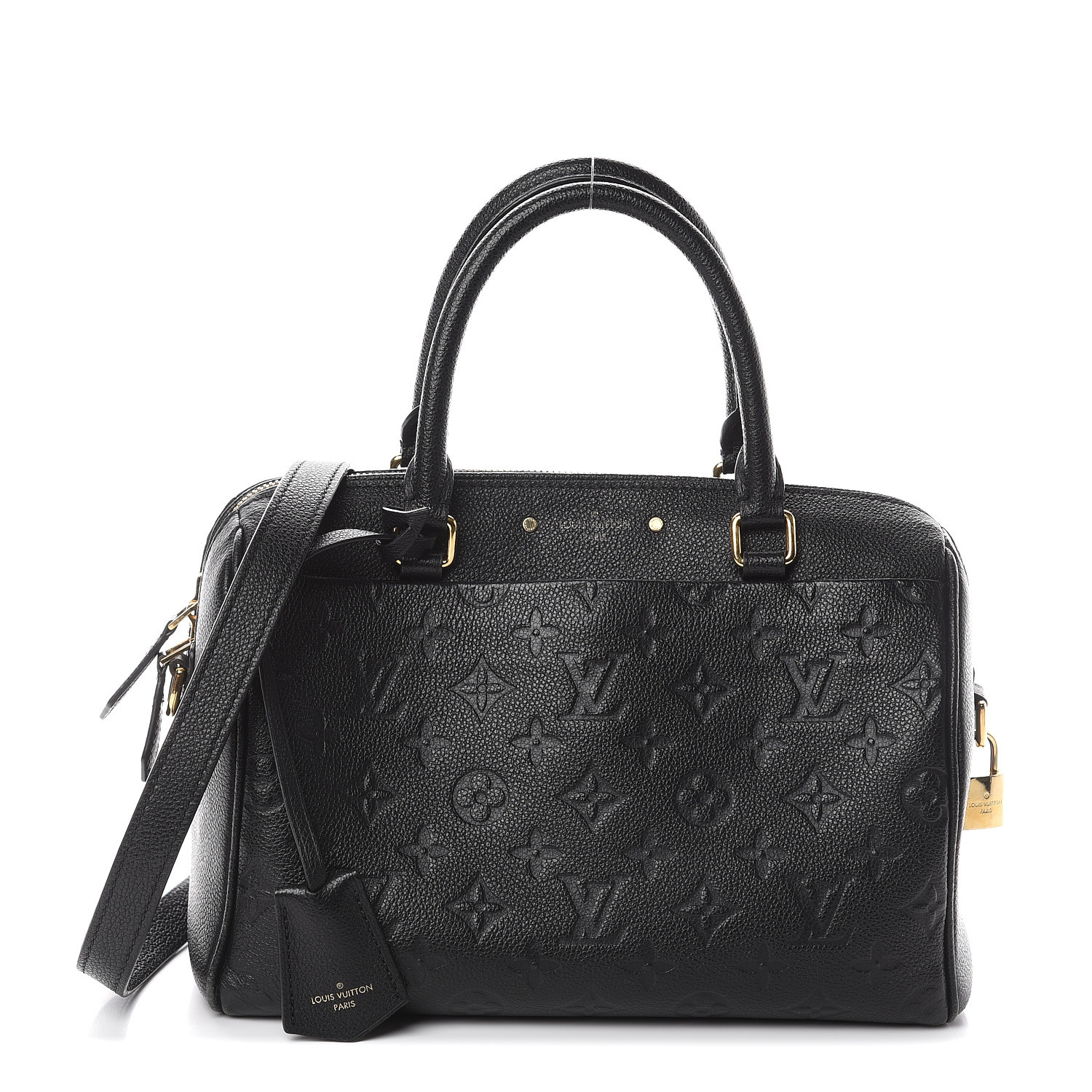 Louis Vuitton Speedy Bandouliere NM Bag Monogram Empreinte Leather 25 Black