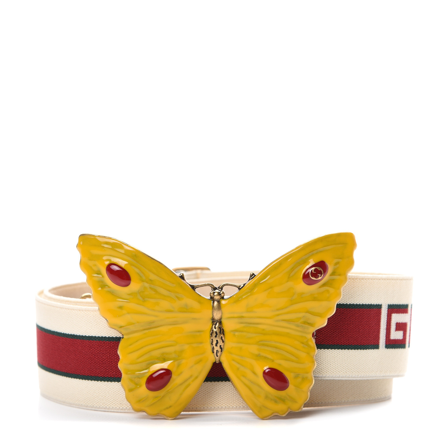 GUCCI Enamel Butterfly Belt 95 38 558895 | FASHIONPHILE
