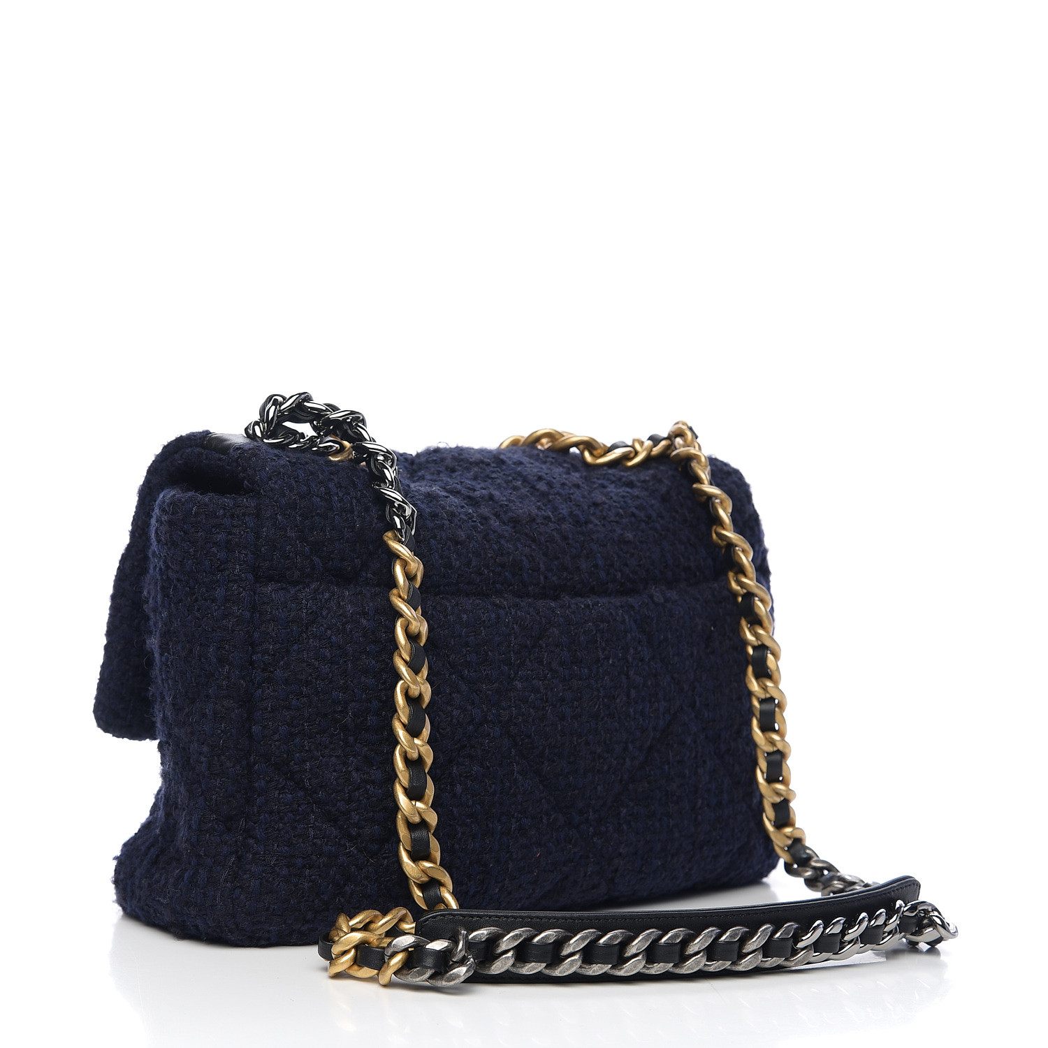 chanel 19 flap blue