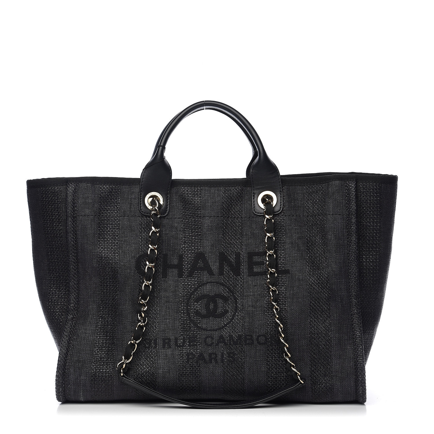 chanel deauville tote black