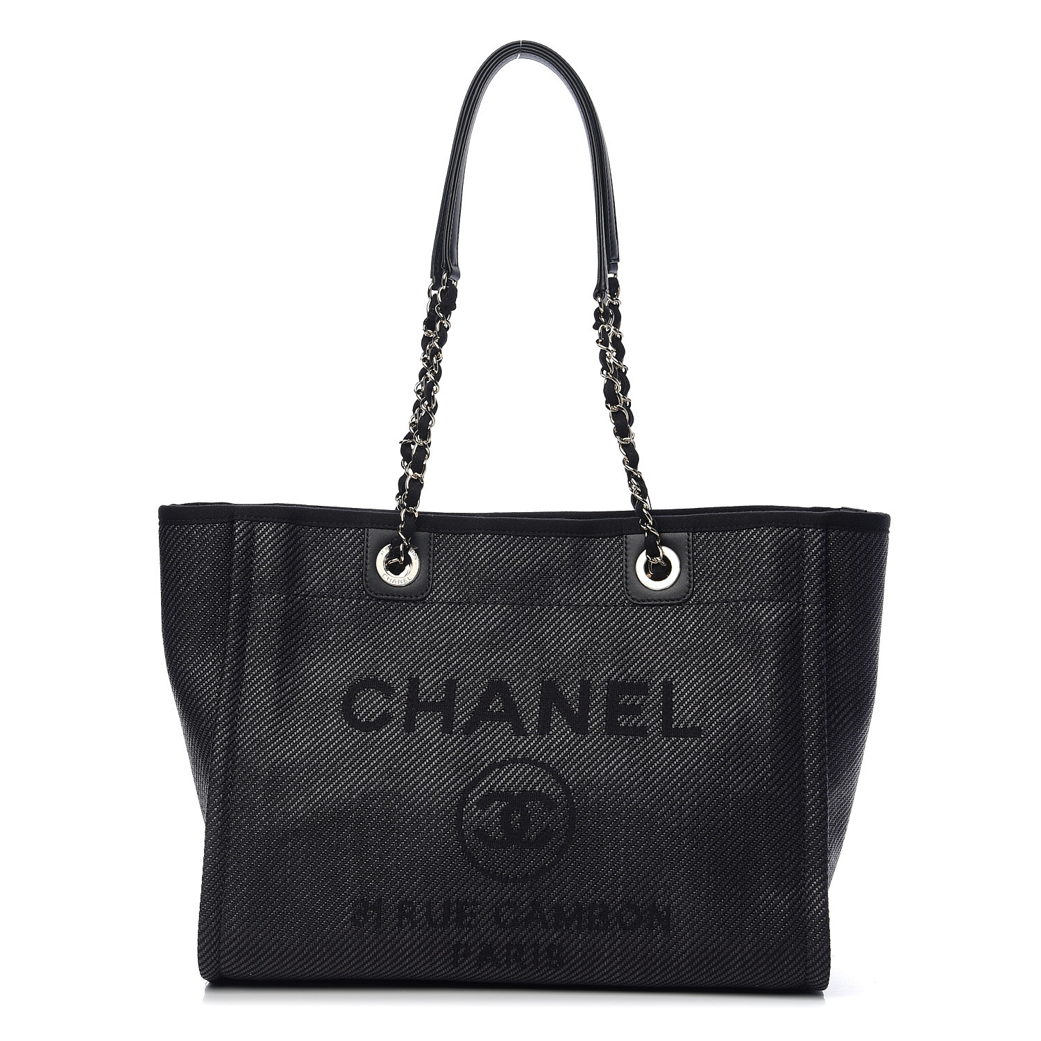 chanel deauville tote black