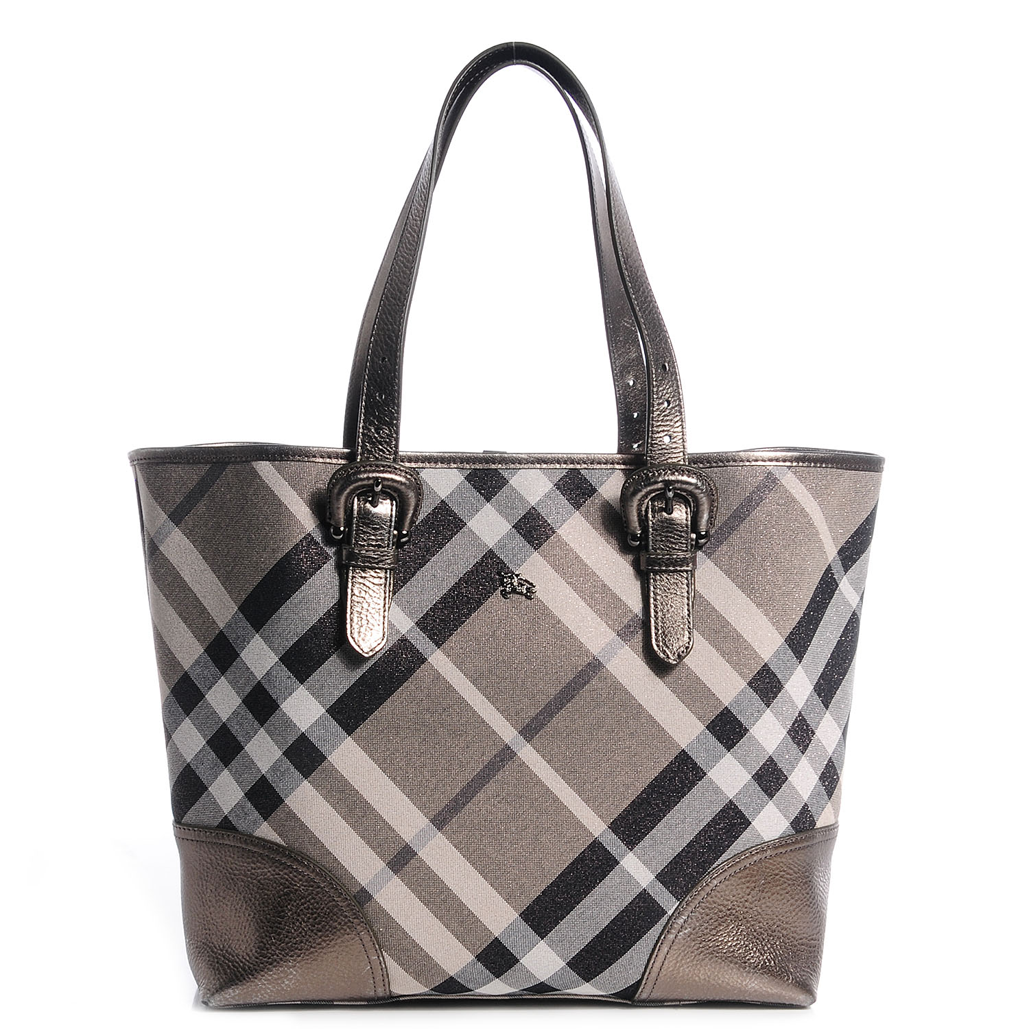 burberry tote bag silver