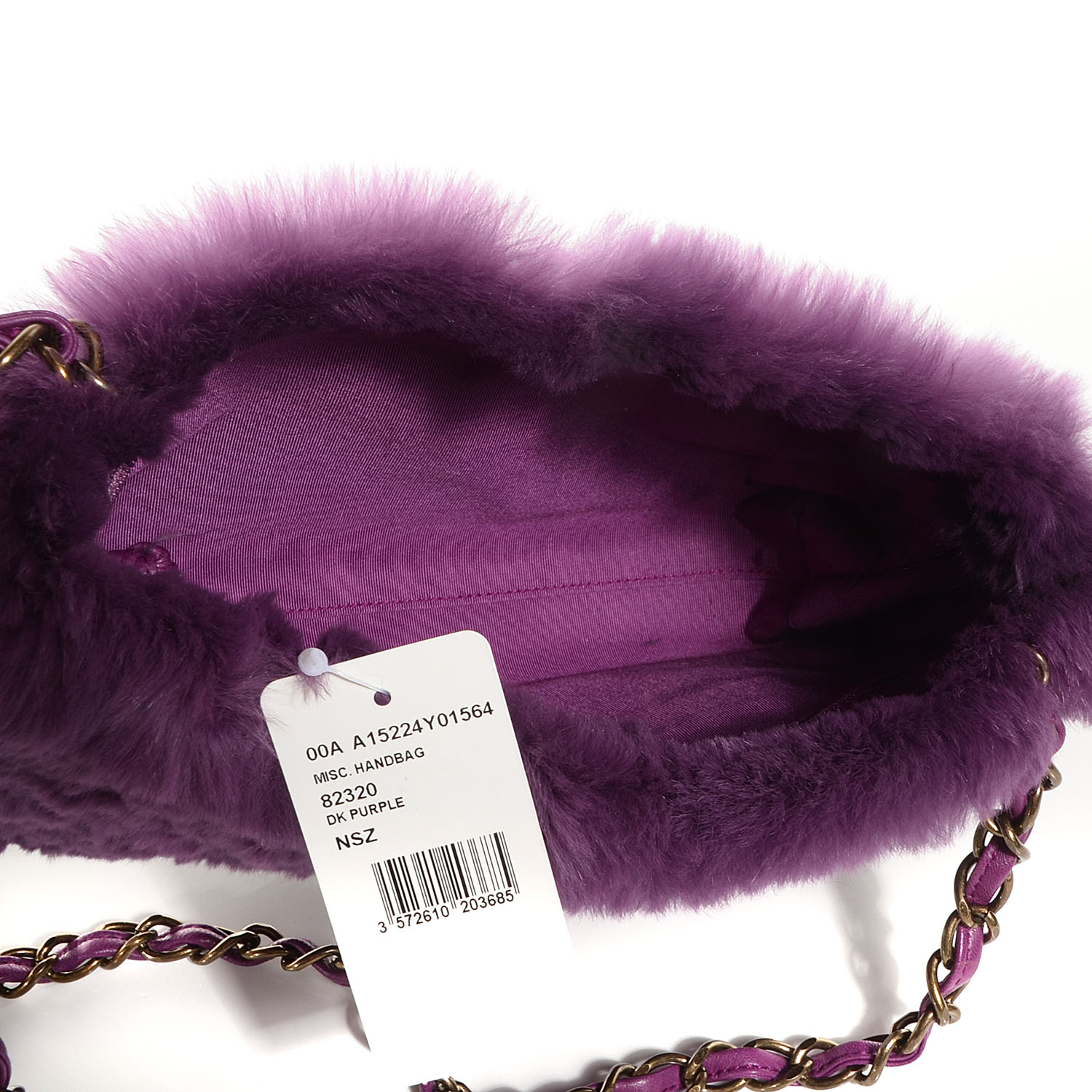 purple fur bag