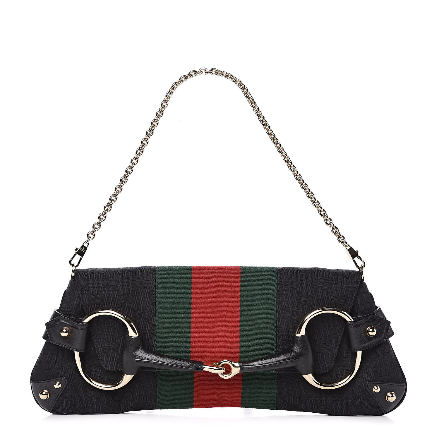 gucci monogram horsebit clutch