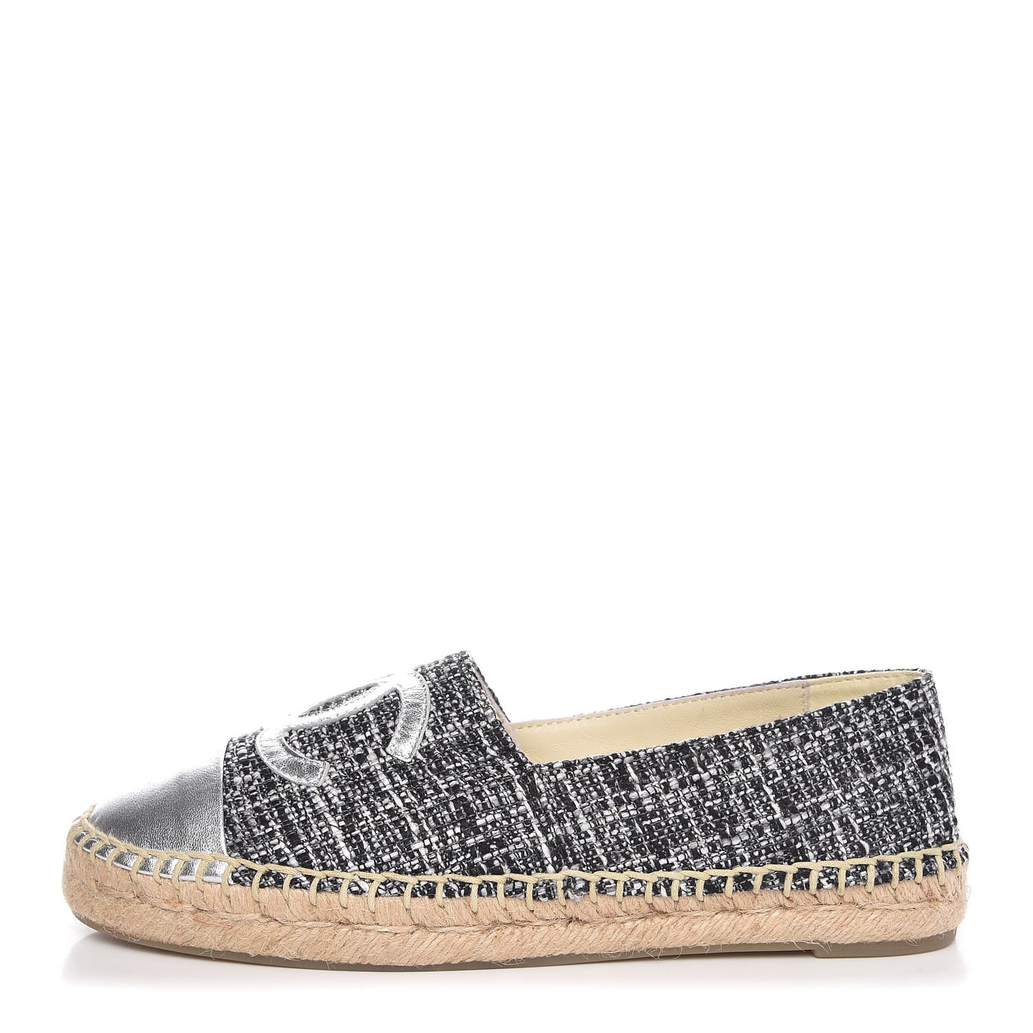 chanel espadrilles silver