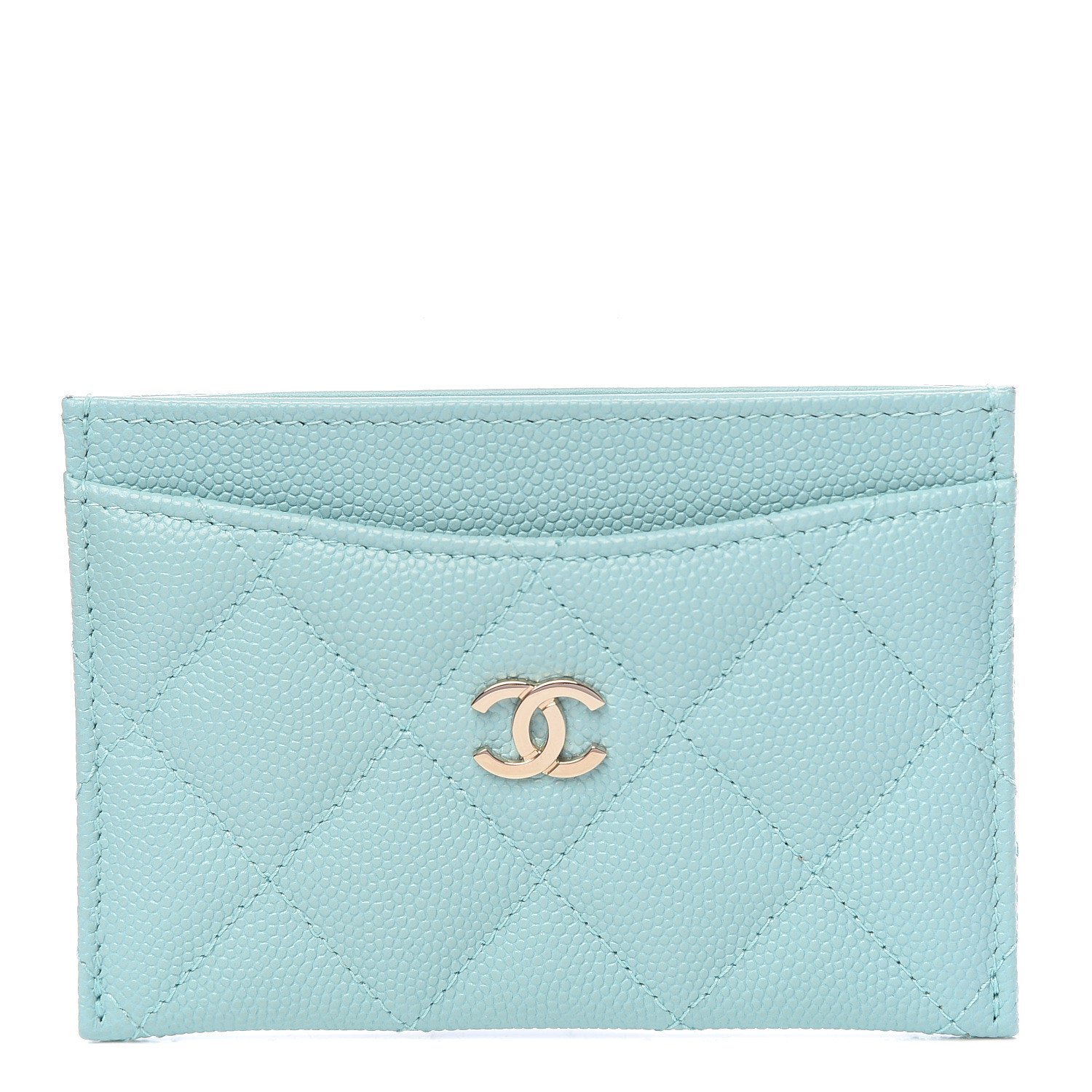 chanel card holder blue