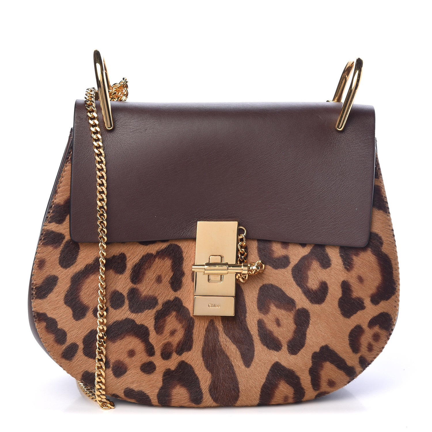 leopard print calf hair handbags