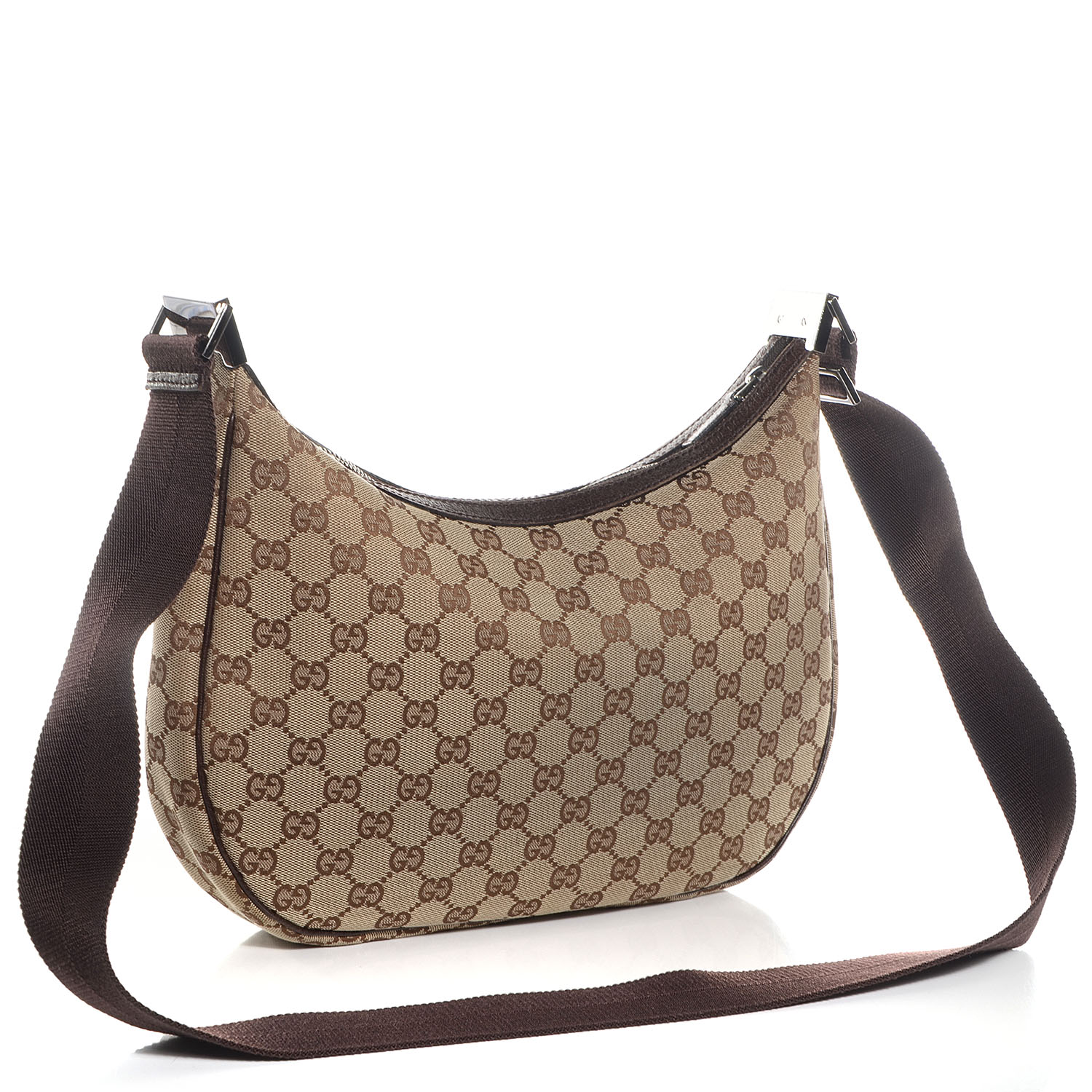 GUCCI Monogram Round Messenger Bag Dark Brown 84515