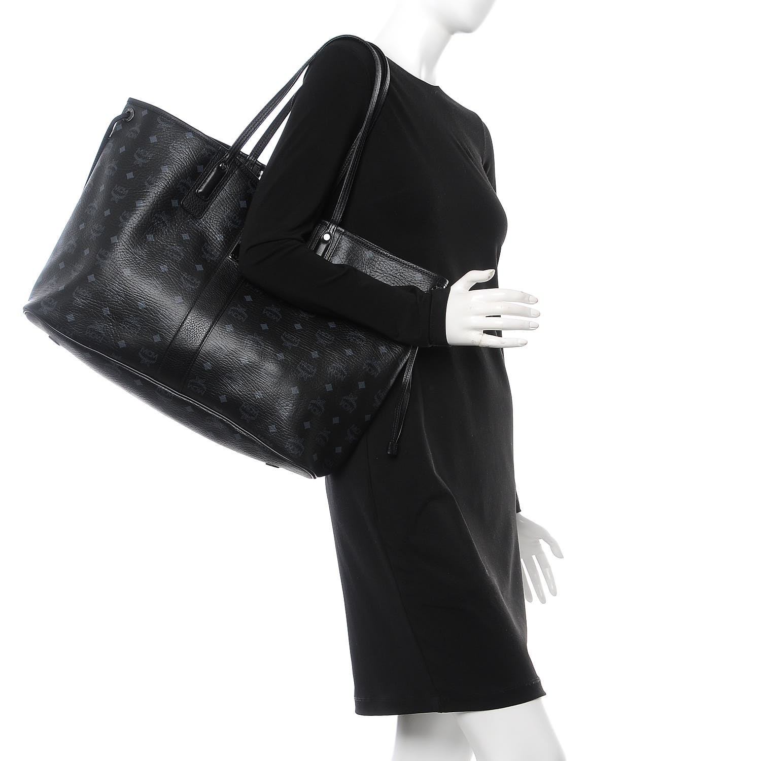 mcm large tote black