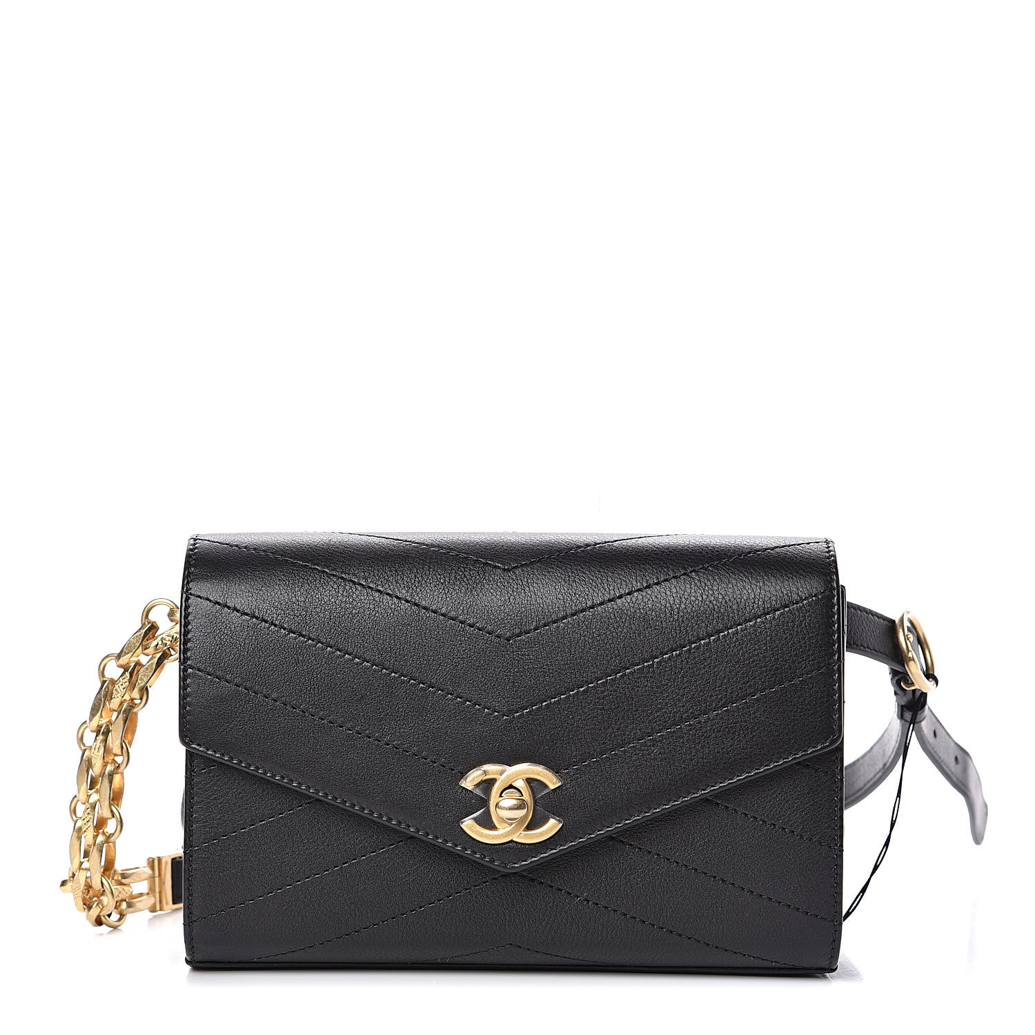 chanel chevron waist bag