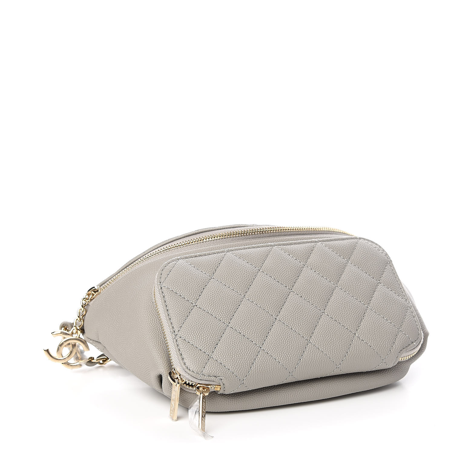 CHANEL Caviar Quilted Business Affinity Waist Bag Grey 514669