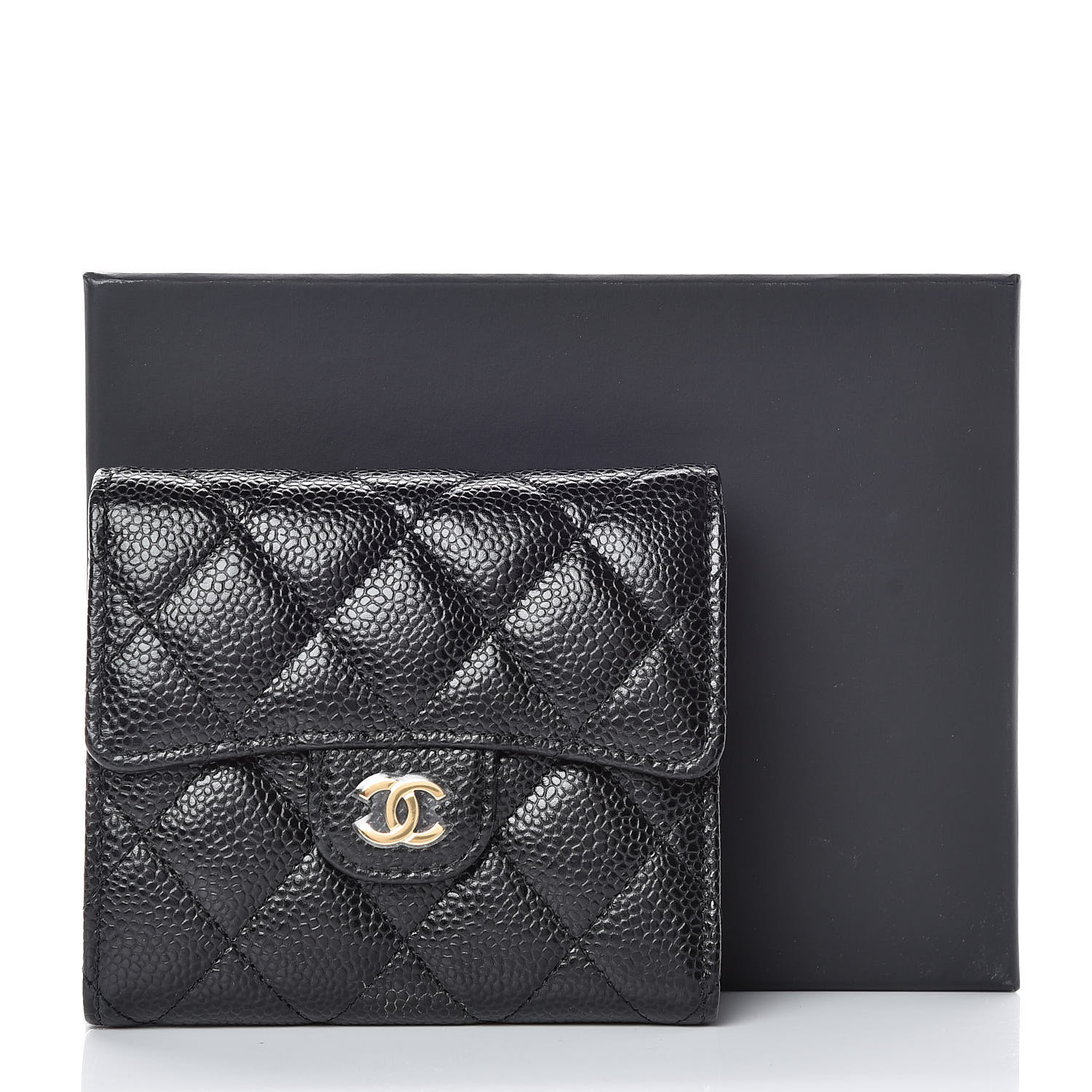 chanel compact wallet caviar