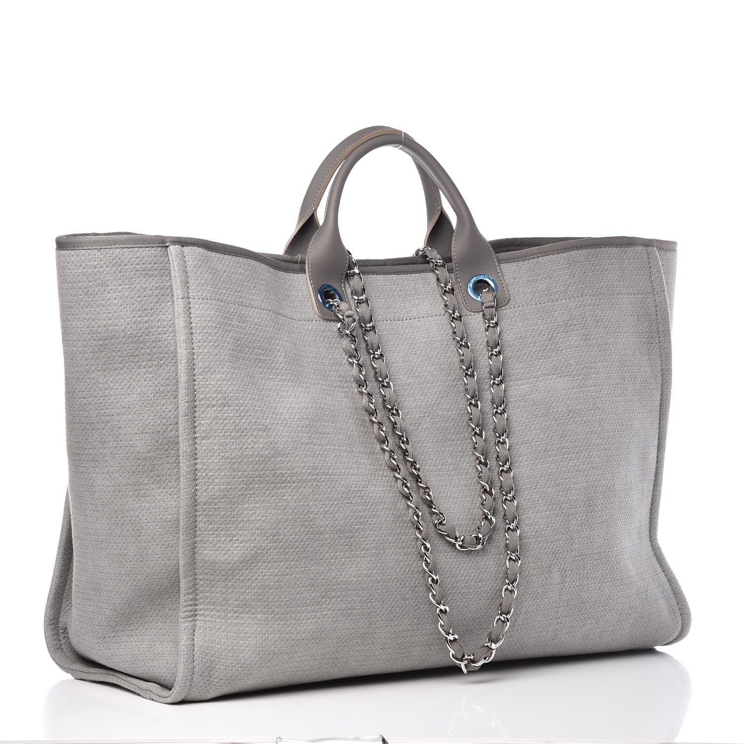 CHANEL Canvas Extra Large Deauville Tote Grey 341012