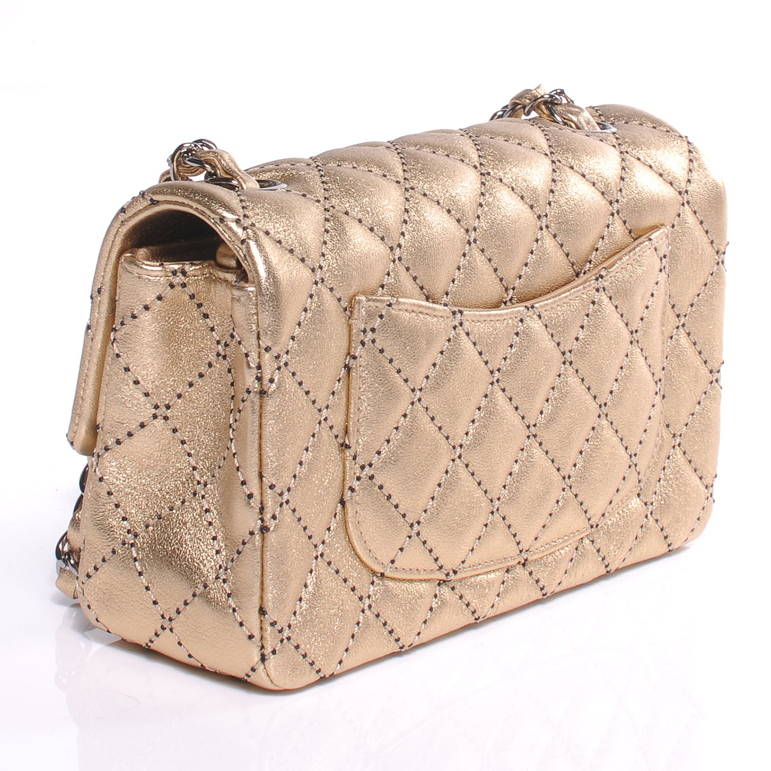 gold quilted handbag