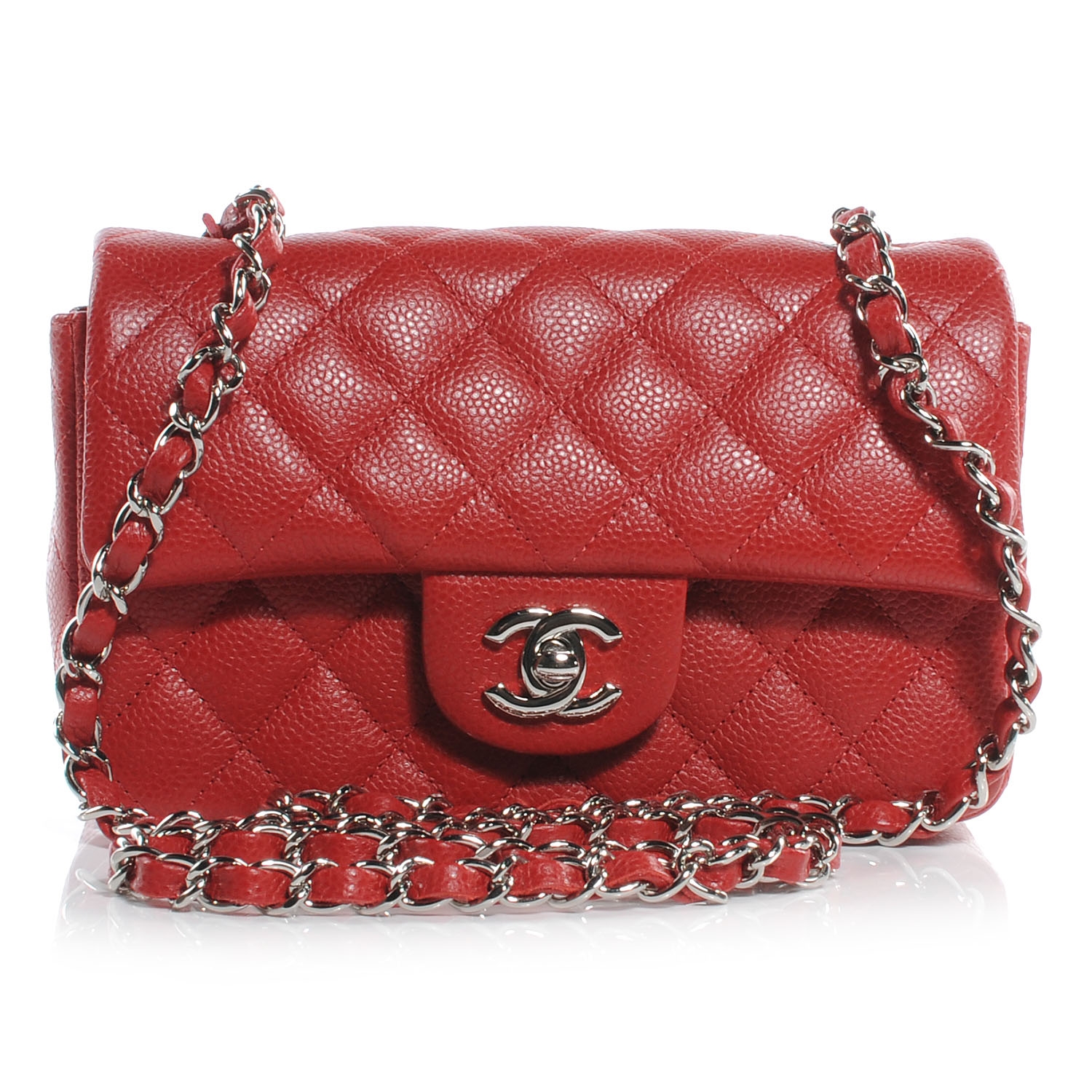 chanel mini flap bag red