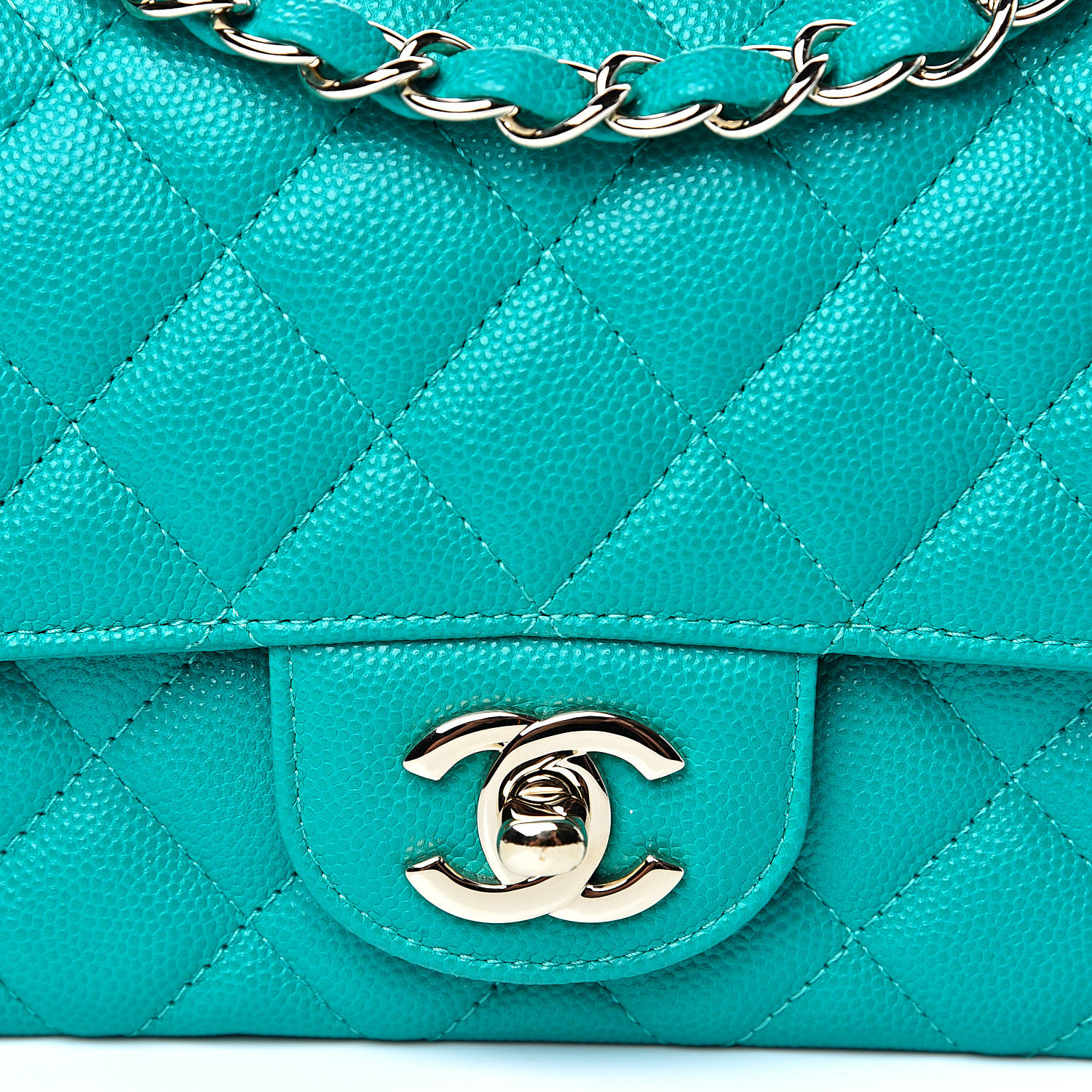 chanel mini turquoise