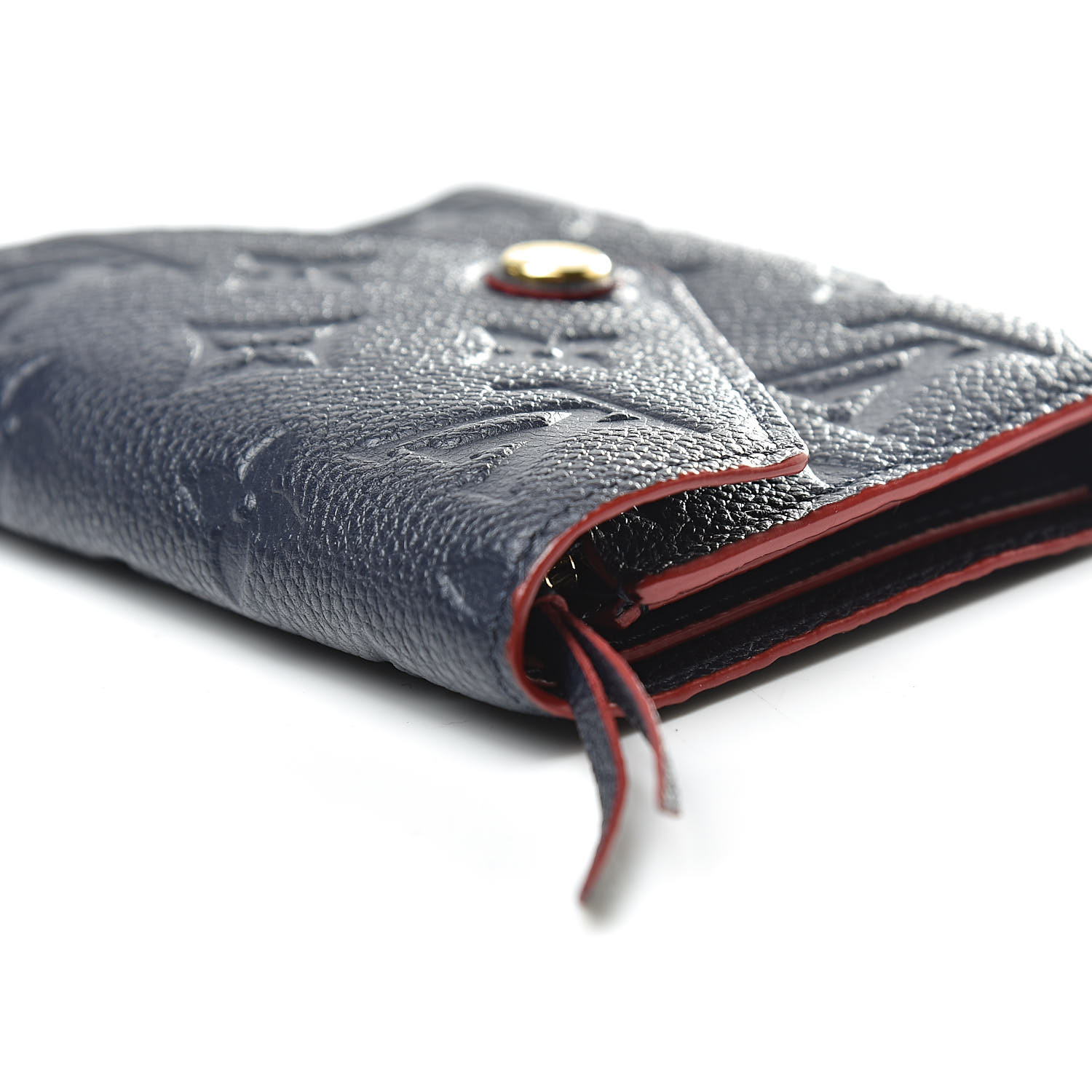Louis Vuitton Monogram Empreinte Zippy Wallet Round Zip Long Marine Rouge