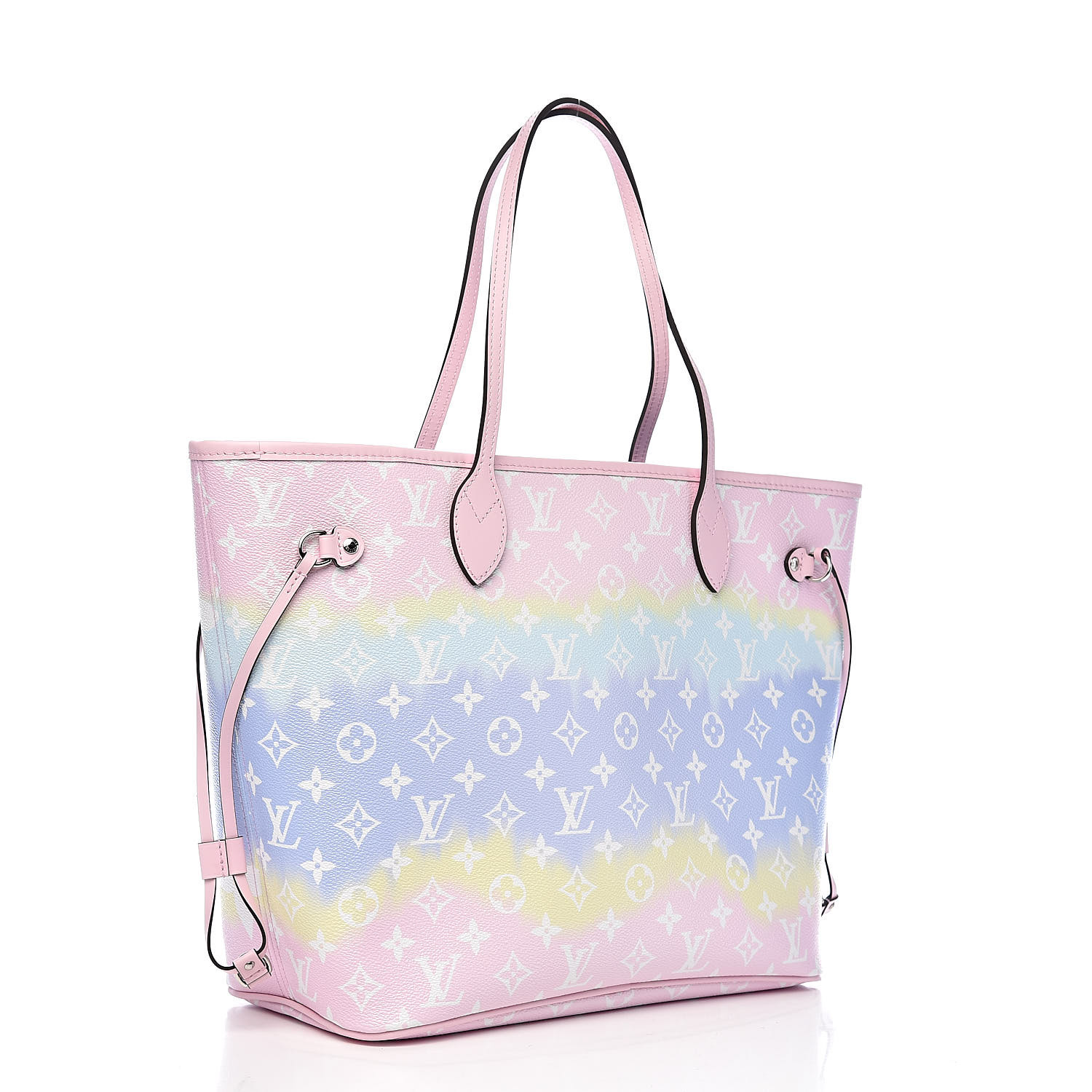 Louis Vuitton MIAMI Summer Trunks Damier Azur Neverfull MM Bag White Pink  NEW